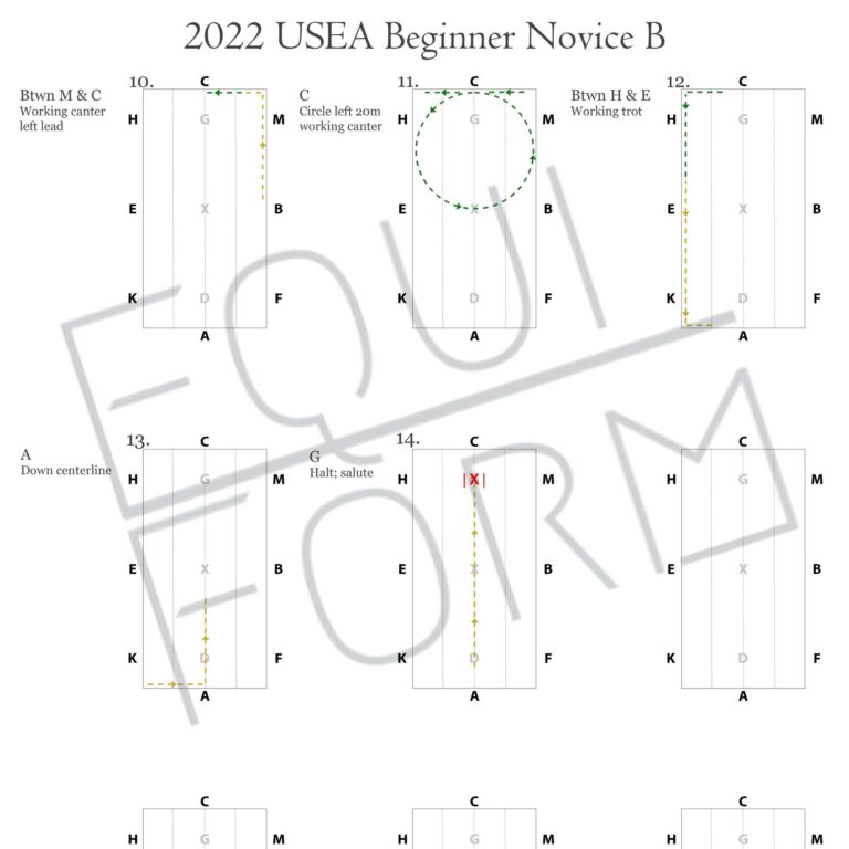 2022 USEA Beginner Novice Dressage Test Diagrams Etsy