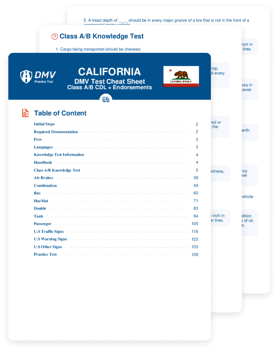 2025 California DMV CDL Test Cheat Sheet 99 Pass Rate 