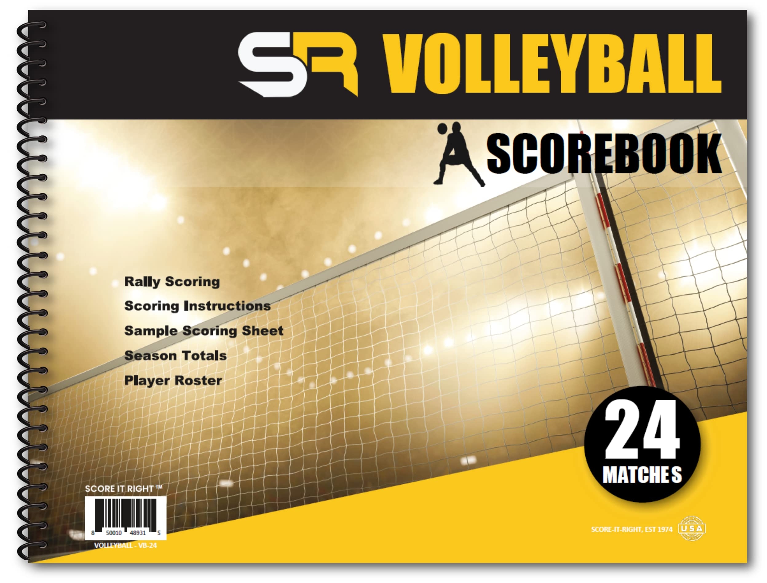 Amazon Score It Right Volleyball Scorebook 24 Match Spiral Volleyball Scorebook With Season Totals And Team Roster Sheet Premium Paper Volleyball Score Sheet For Rally Scoring And Detailed Instructions 