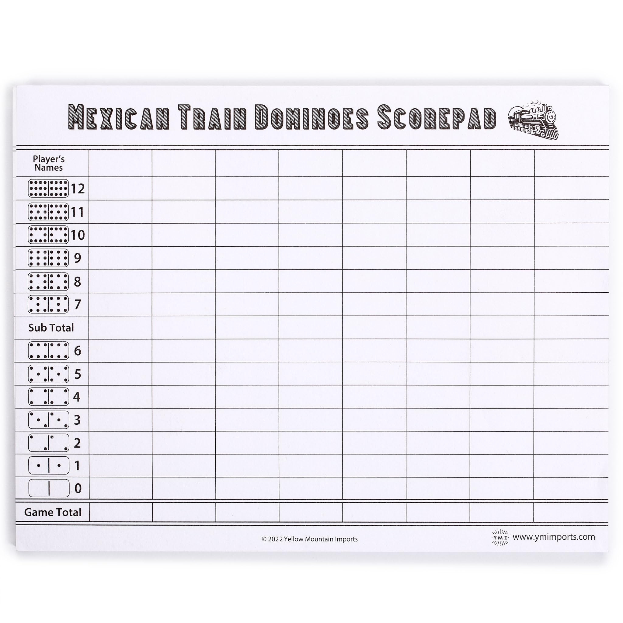 Amazon Yellow Mountain Imports Mexican Train Dominoes Scorepad 50 Sheets Toys U0026 Games Amazon Yellow Mountain Imports Mexican Train Dominoes Scorepad 50 Sheets Toys U0026 Games
