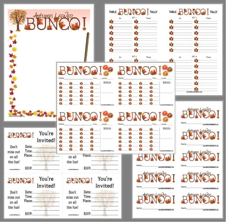 Autumn Leaves Bunco Set