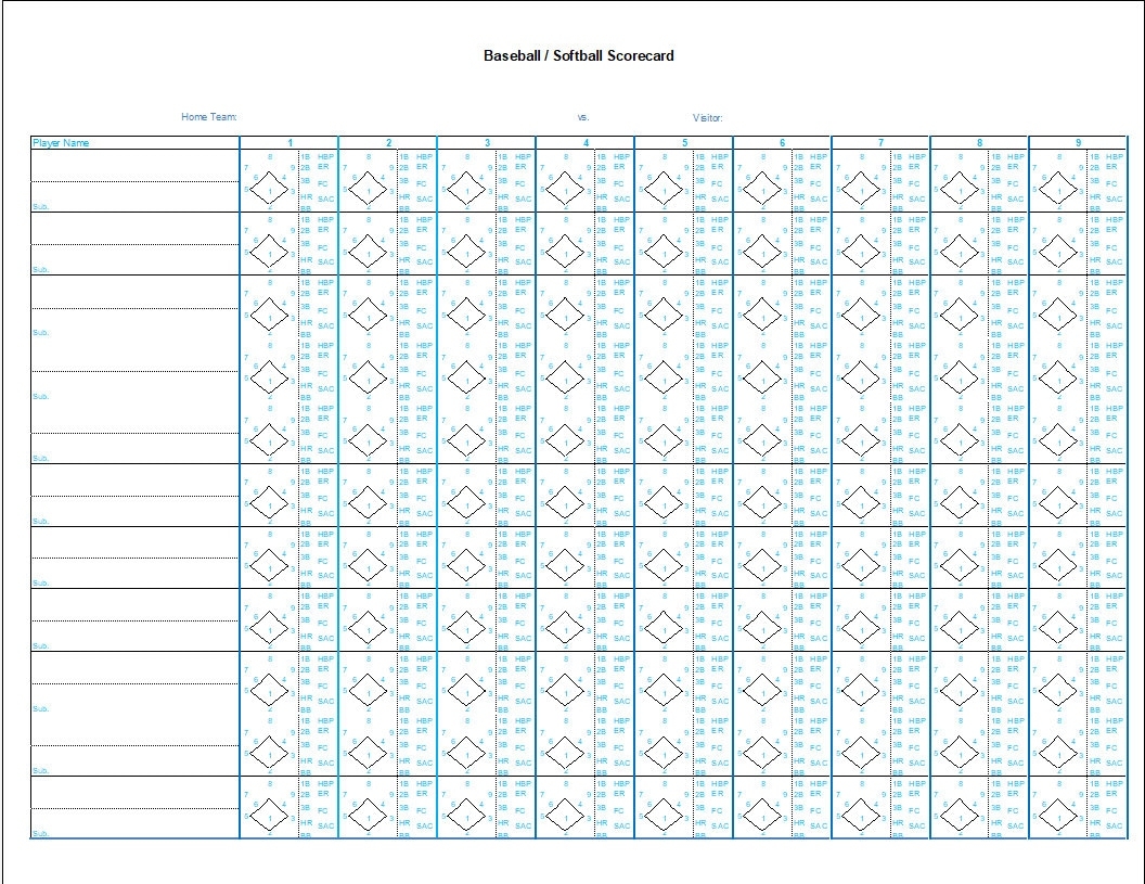 Baseball Softball Scorecard