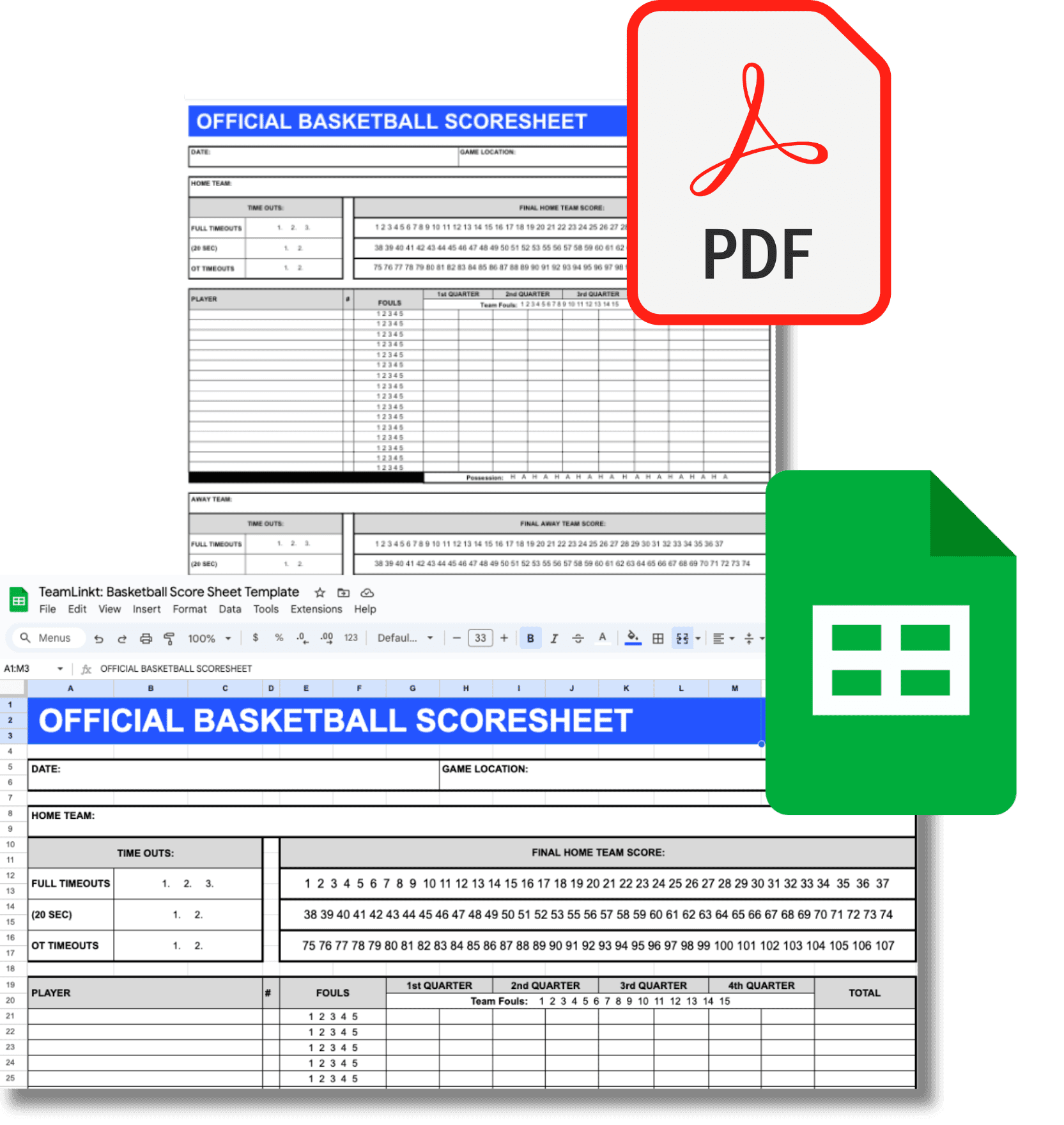 Basketball Score Sheet PDF Template TeamLinkt Basketball Score Sheet PDF Template TeamLinkt