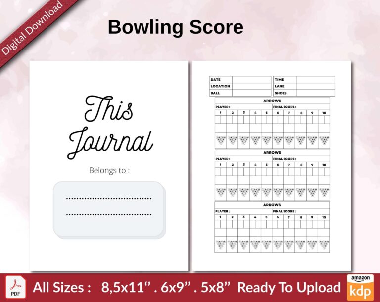 Bowling Score 120 Pages Ready To Upload PDF Used As Low 