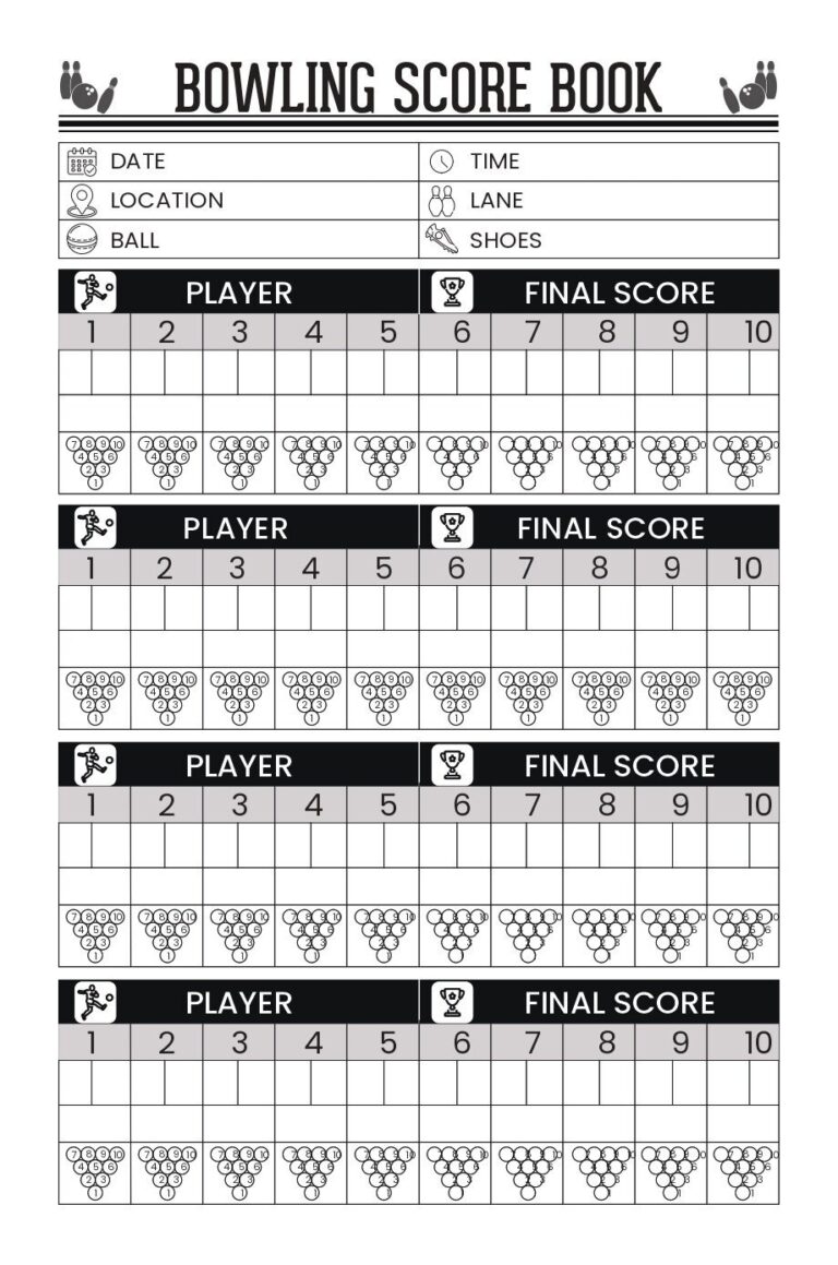 Bowling Score Sheet Bowling Log Game Tracker Bowling Score Printable Bowling Team League Spare Tracker Bowling Score Sheet Template Etsy