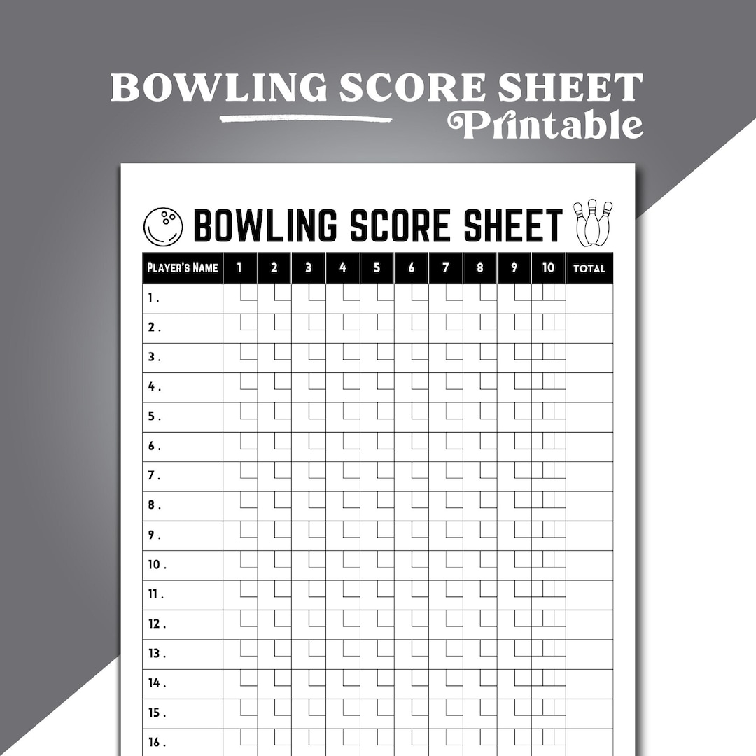 Bowling Score Sheet Free Download Bowling Score Sheet Free Download