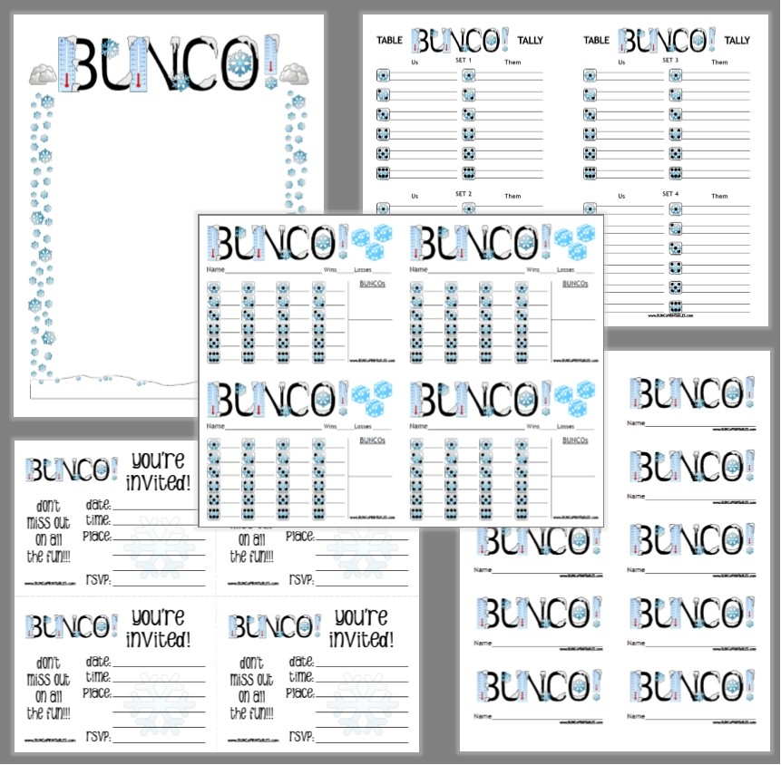 Brrrrr Bunco Set Bunco Printables Brrrrr Bunco Set Bunco Printables