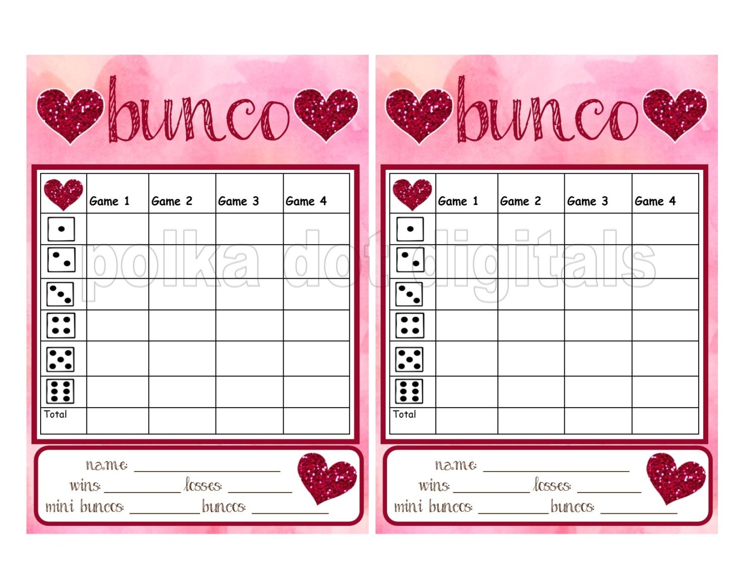 BUY 2 Get 1 Free GLITTER HEARTS Valentine s Complete Set Bunco 