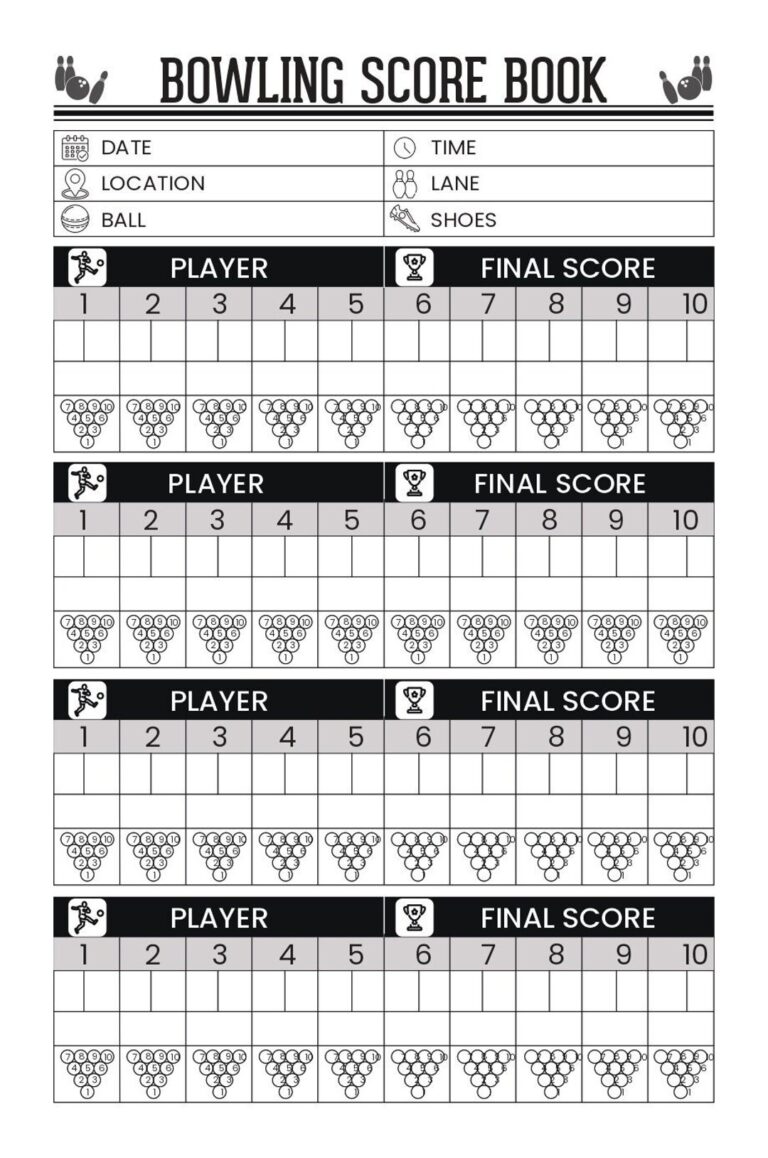 Buy Bowling Score Sheet Bowling Log Game Tracker Bowling Score Printable Bowling Team League Spare Tracker Bowling Score Sheet Template Online 