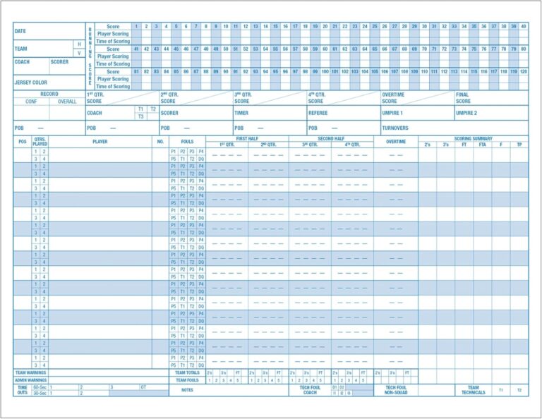 Champion Sports Spiral bound High School Basketball Scorebook EBay