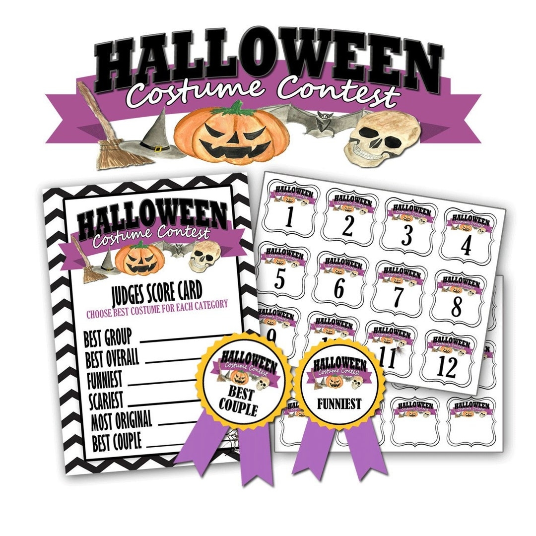 Costume Contest Printable Forms Packet Costume Contest Judges Score Cards Halloween Party Activity Halloween Costume Contest Awards Etsy