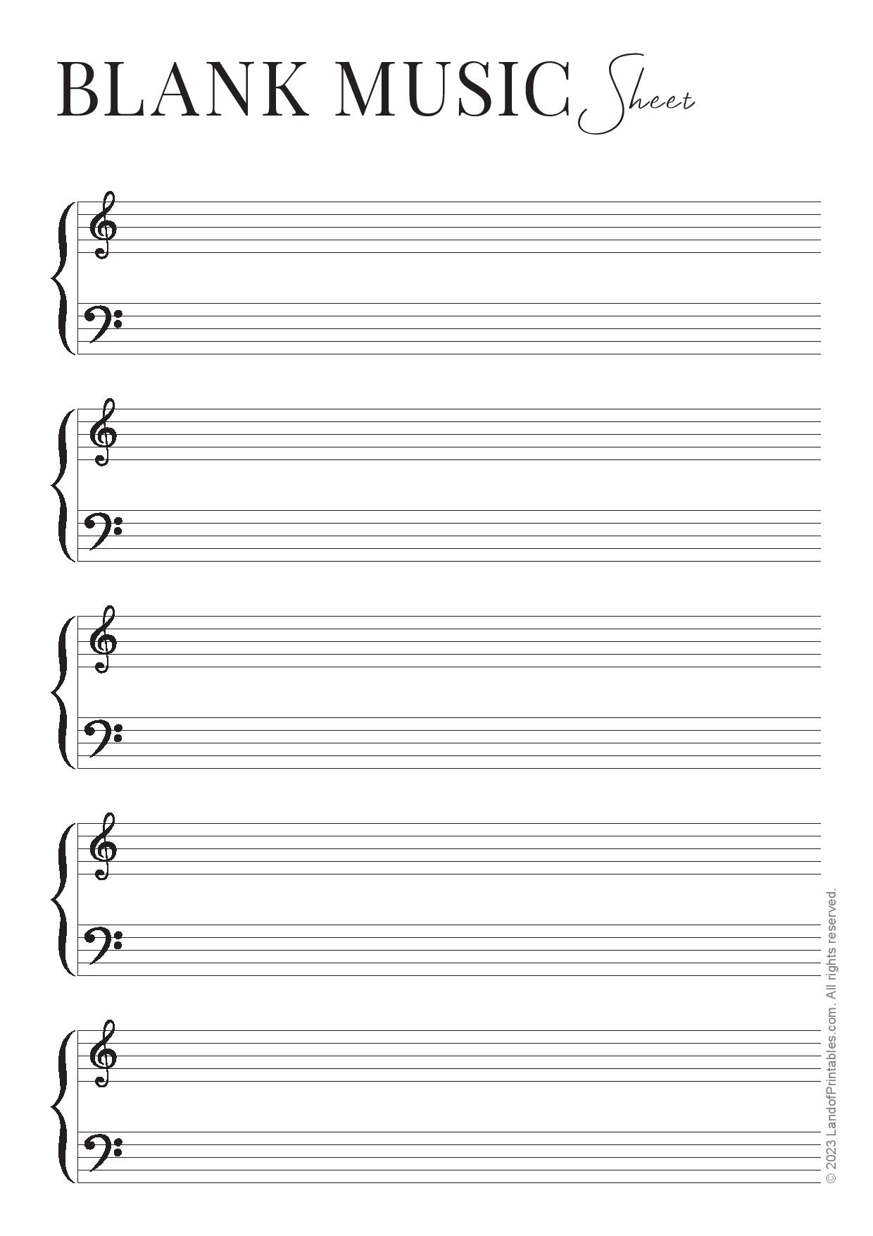 Download Your Free Blank Music Sheet Land Of Printables
