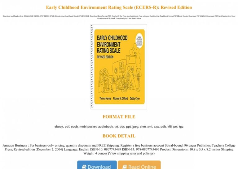Early Childhood Environment Rating Scale ECERS R Revised Edition