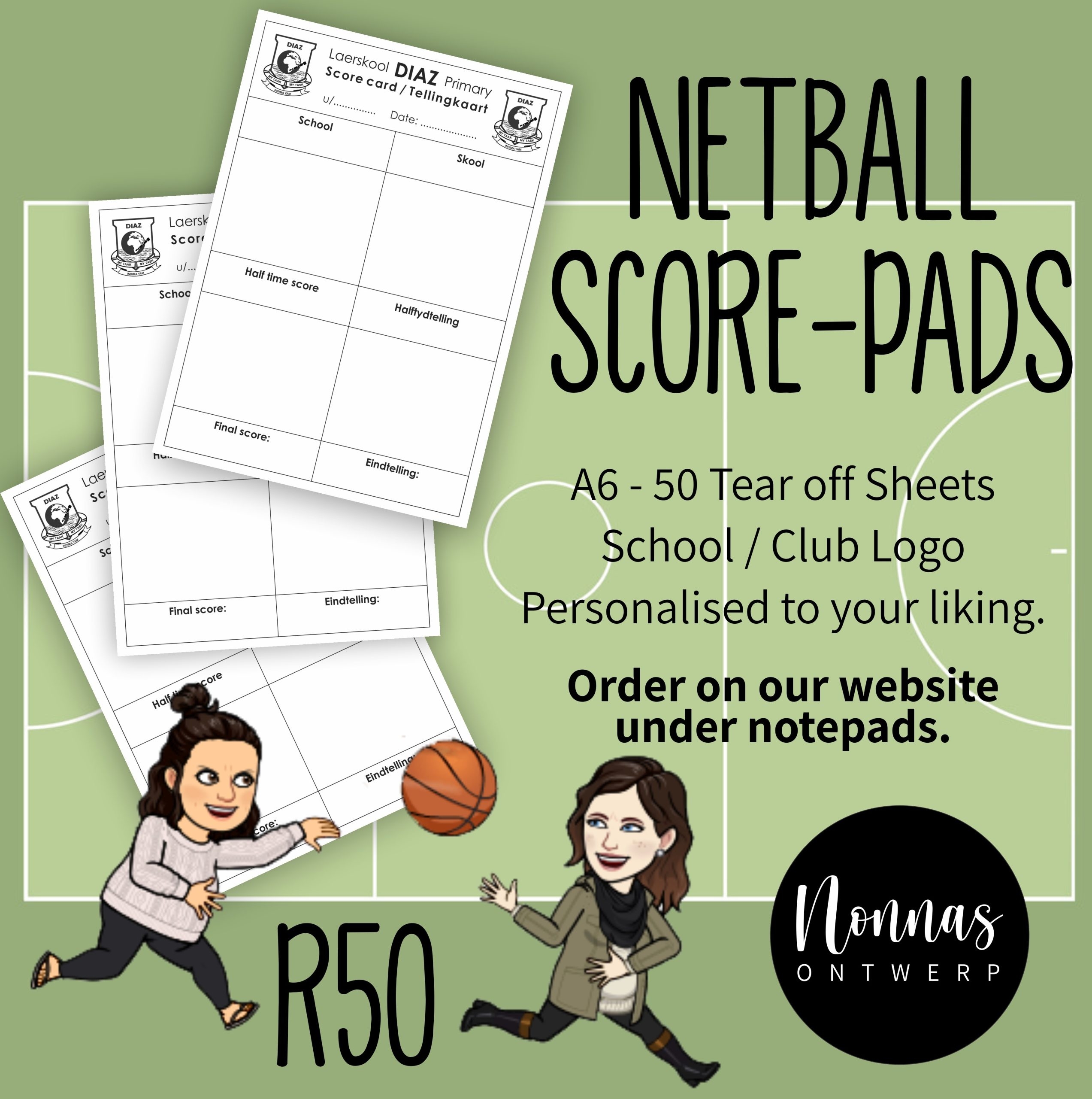 EBB005 Netball Score Pads EBB005 Netball Score Pads