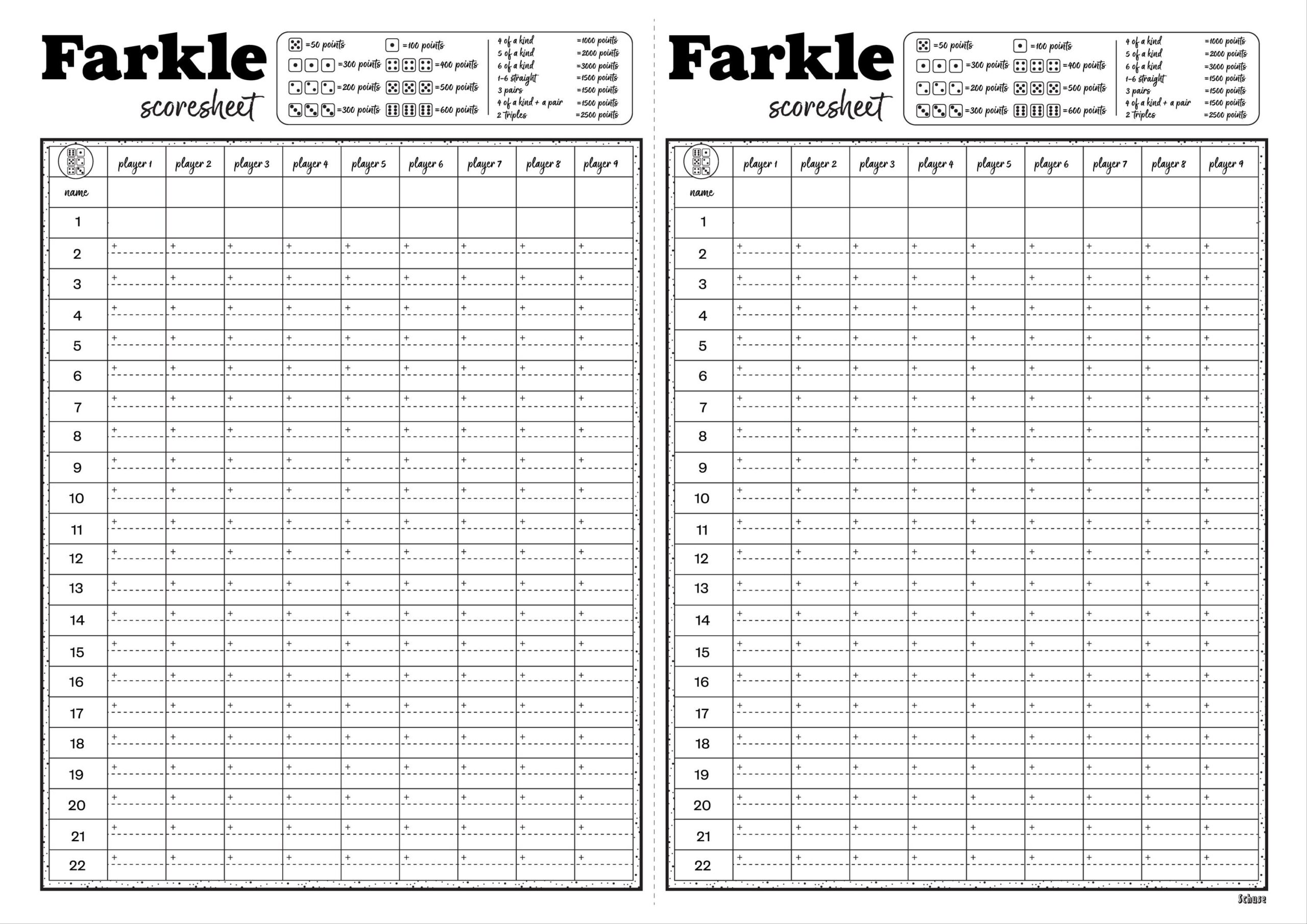 Farkle Scoresheet update Printable Downloadable 8 5x11 A4 Etsy Australia Farkle Scoresheet update Printable Downloadable 8 5x11 A4 Etsy Australia