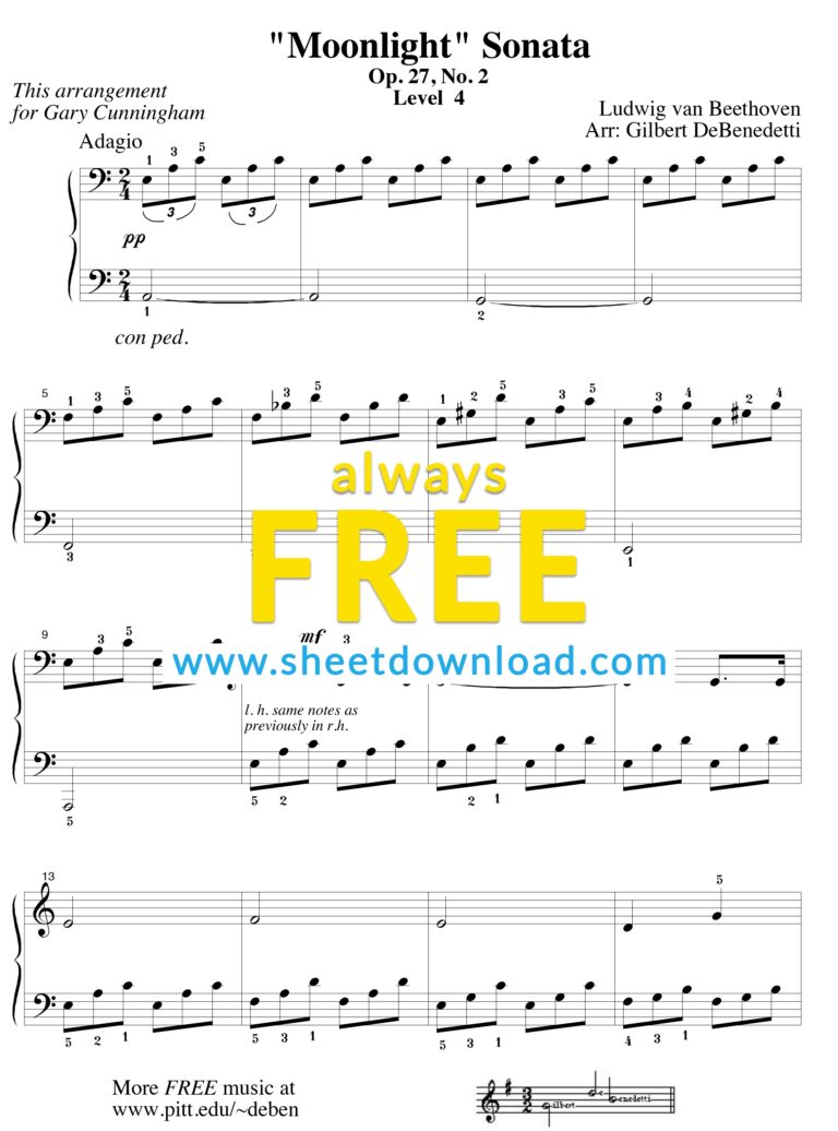 Free Piano Sheet Music To Download And Print High Quality PDFs Sheetdownload