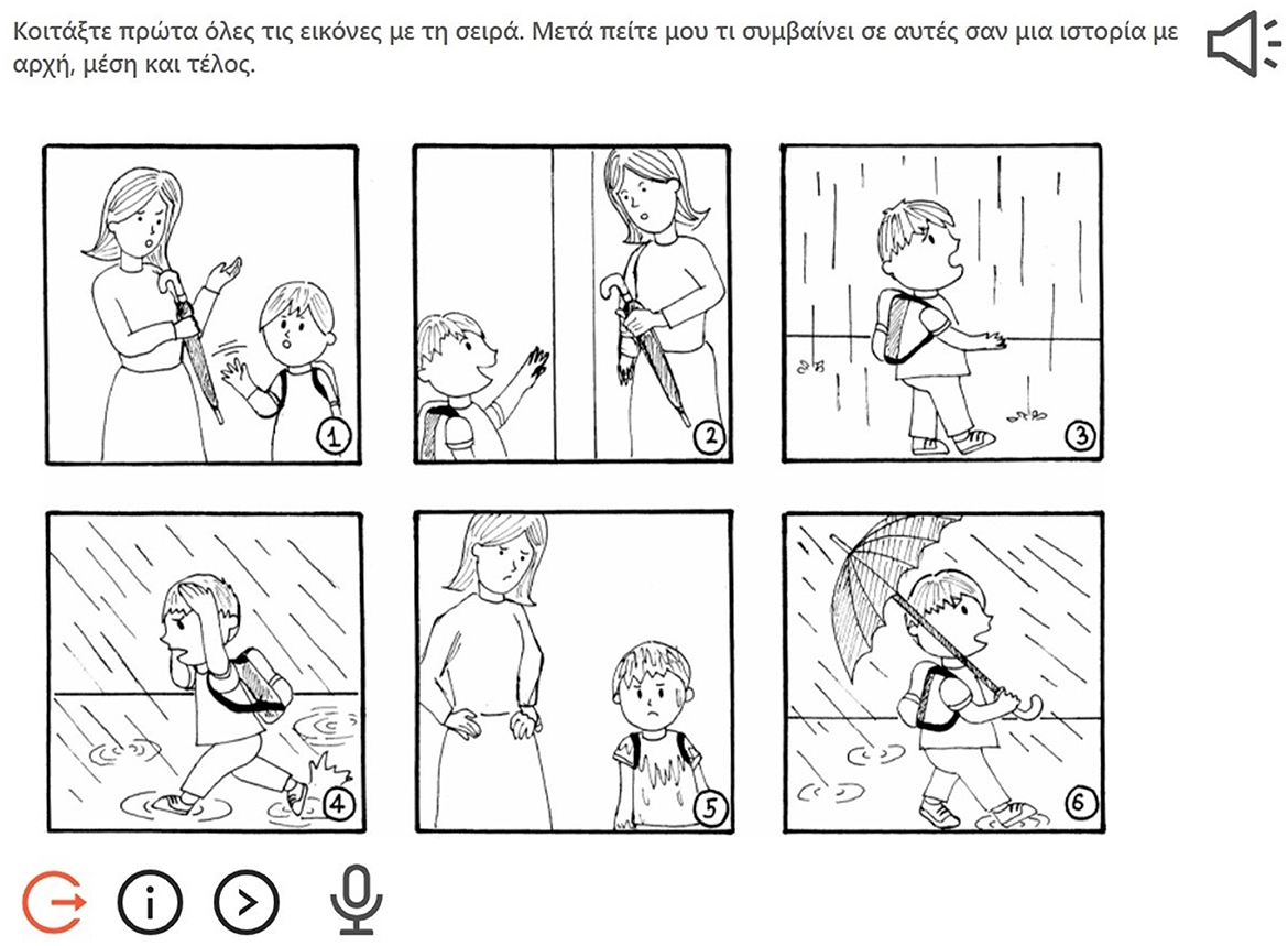Frontiers A Web based Application For Eliciting Narrative Discourse From Greek speaking People With And Without Language Impairments