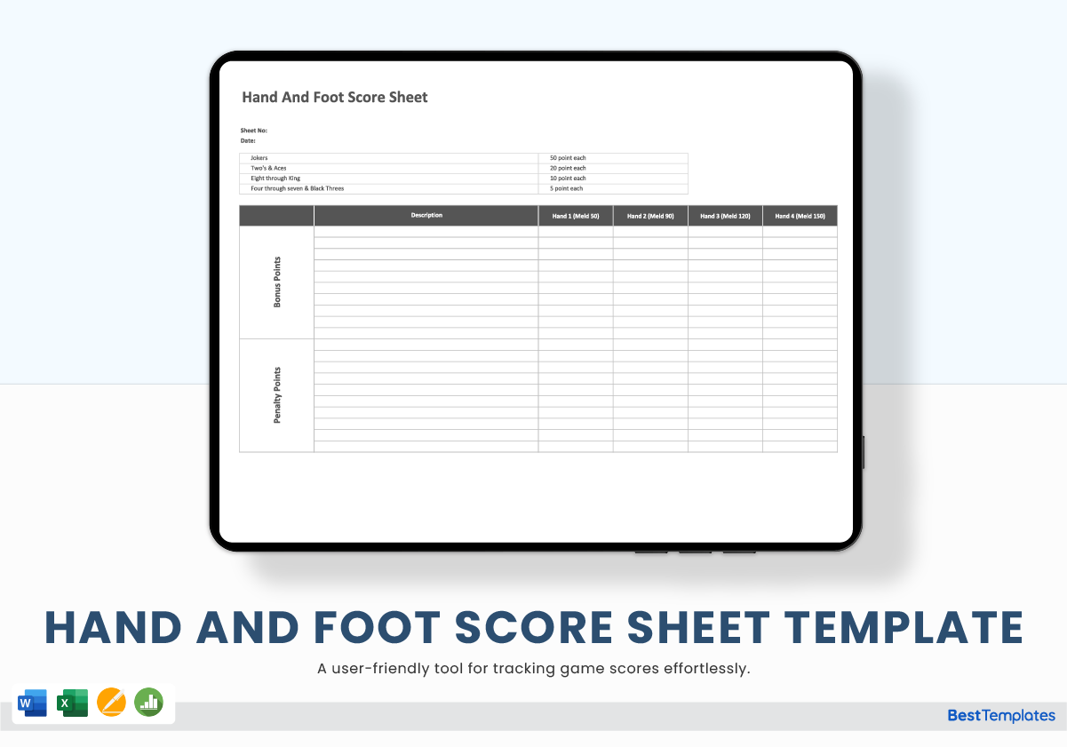 Score Sheet Template Word