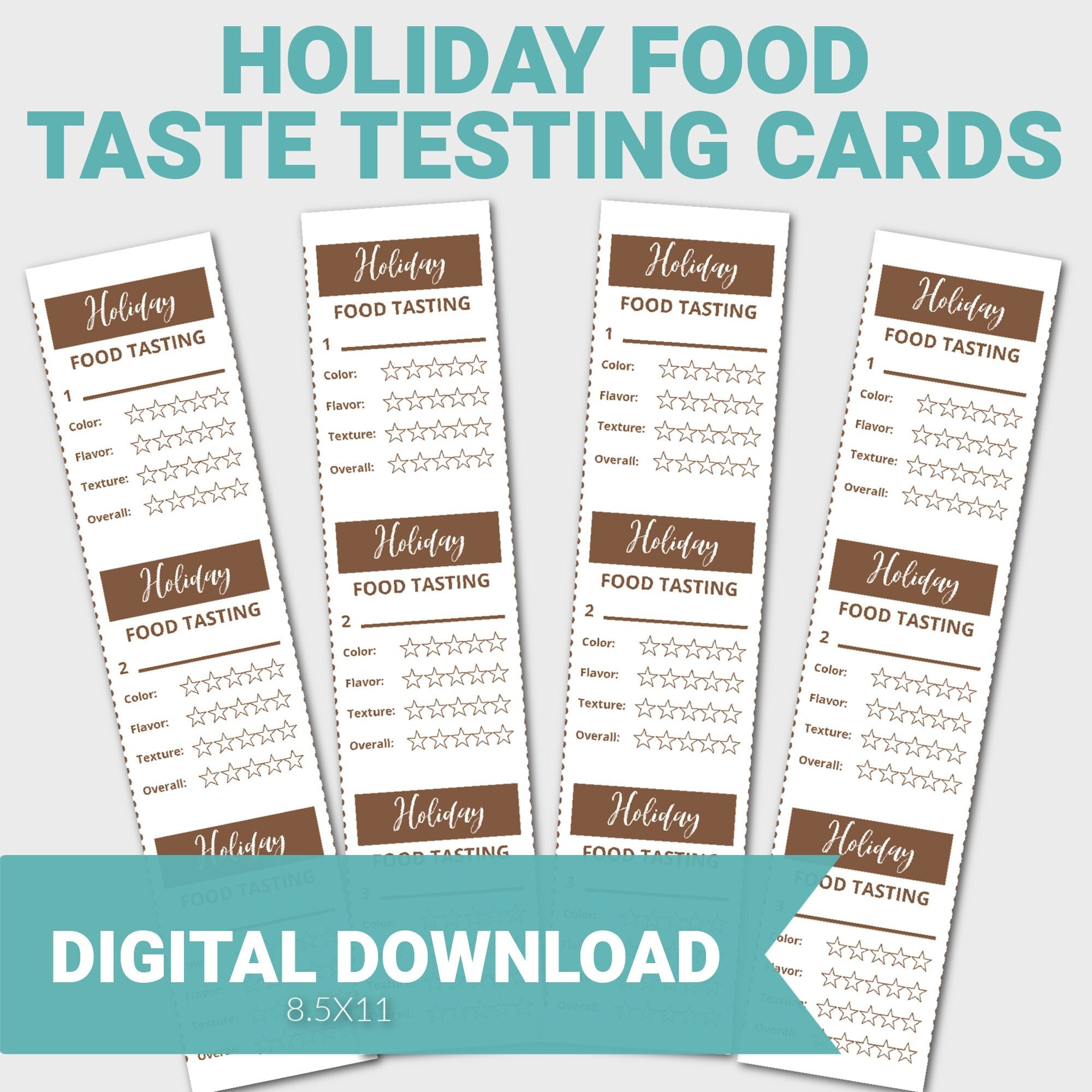 Holiday Foods Tasting Score Sheet Printable Tasting Notes Food Log Holiday Food Taste Test Etsy