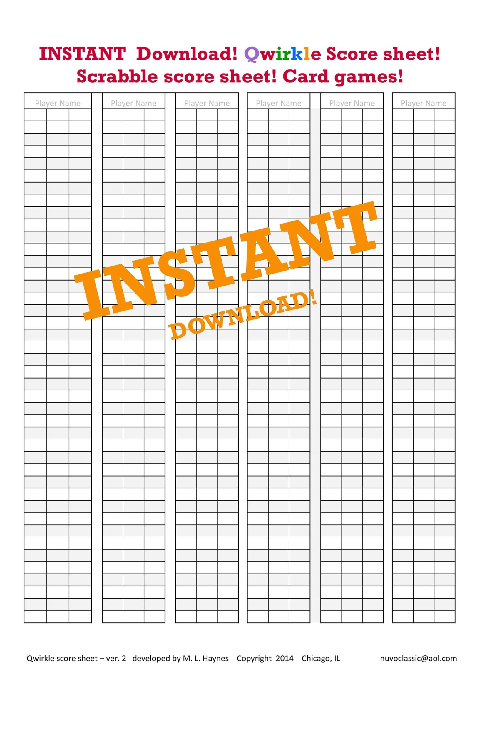 Printable Curling Score Sheets