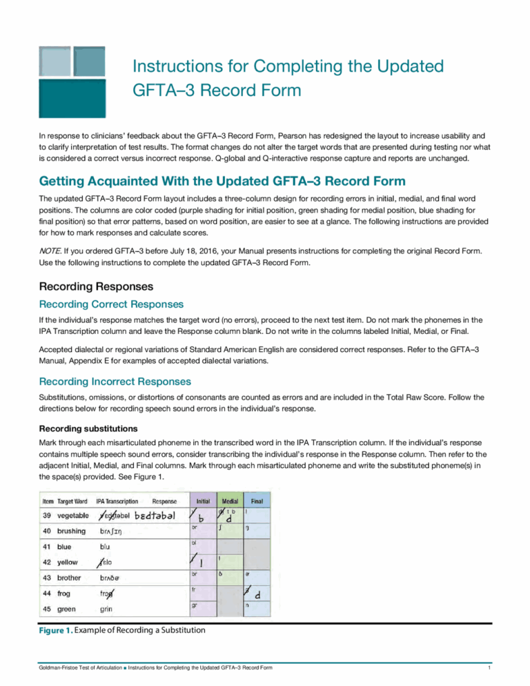 Instructions For Completing The Updated GFTA 3 Record Form Slides Design Docsity