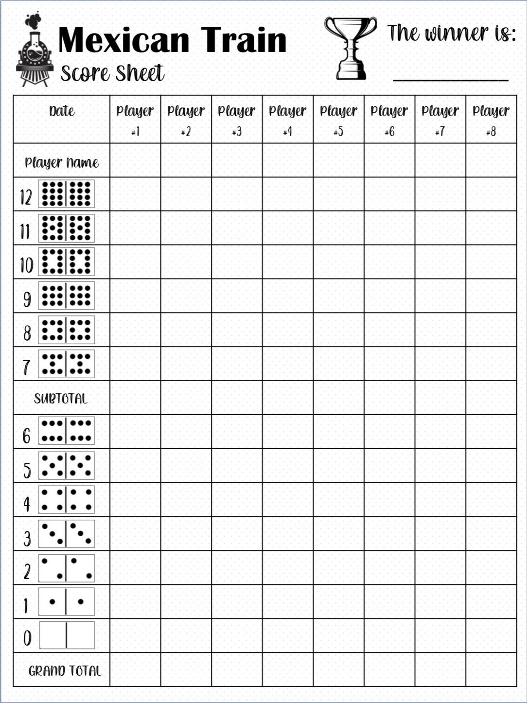 Mexican Train Score Card Mexican Train Scoresheet Mexican Train Score Pads Printable File PDF Download 8 5x11 Etsy Mexican Train Score Card Mexican Train Scoresheet Mexican Train Score Pads Printable File PDF Download 8 5x11 Etsy