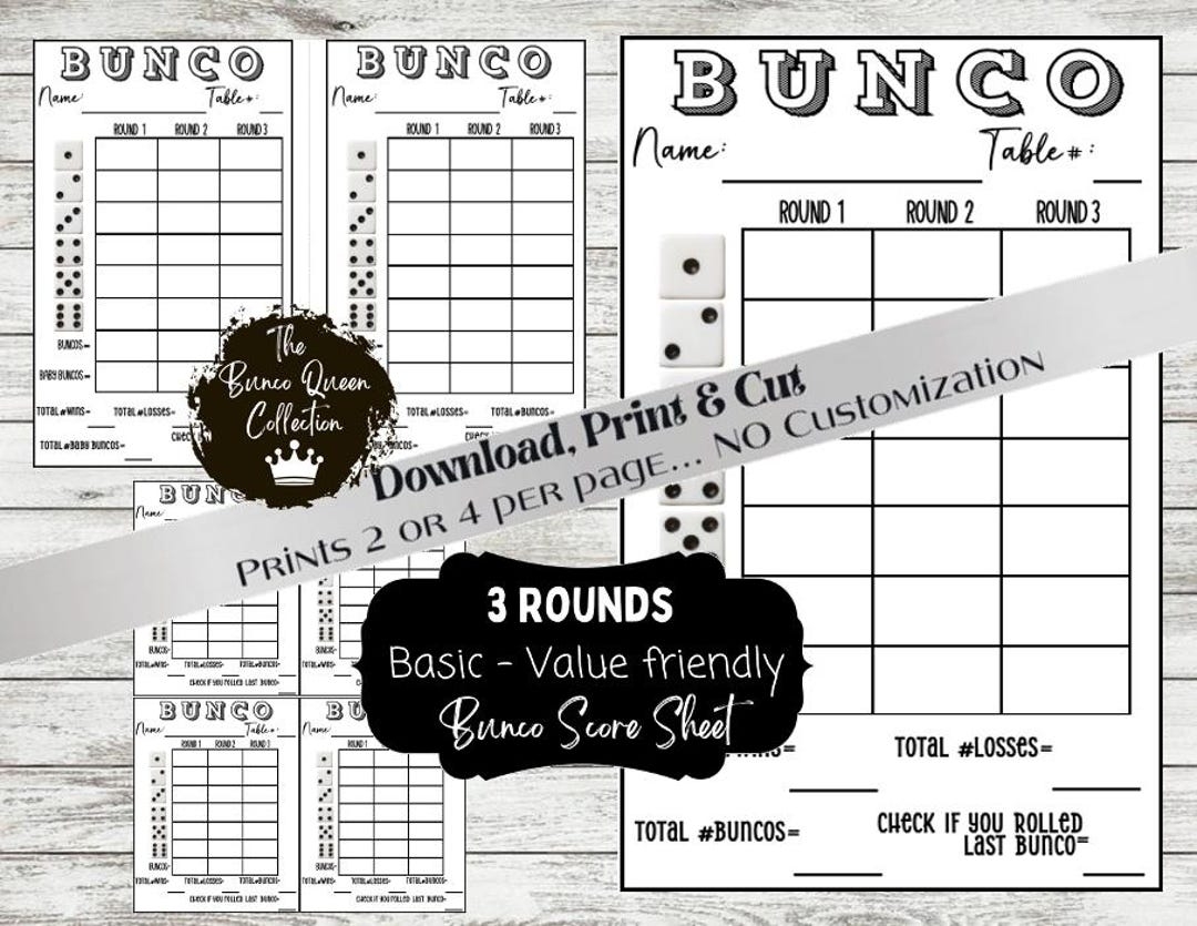 Baby Bunco Score Sheets Baby Bunco Score Sheets
