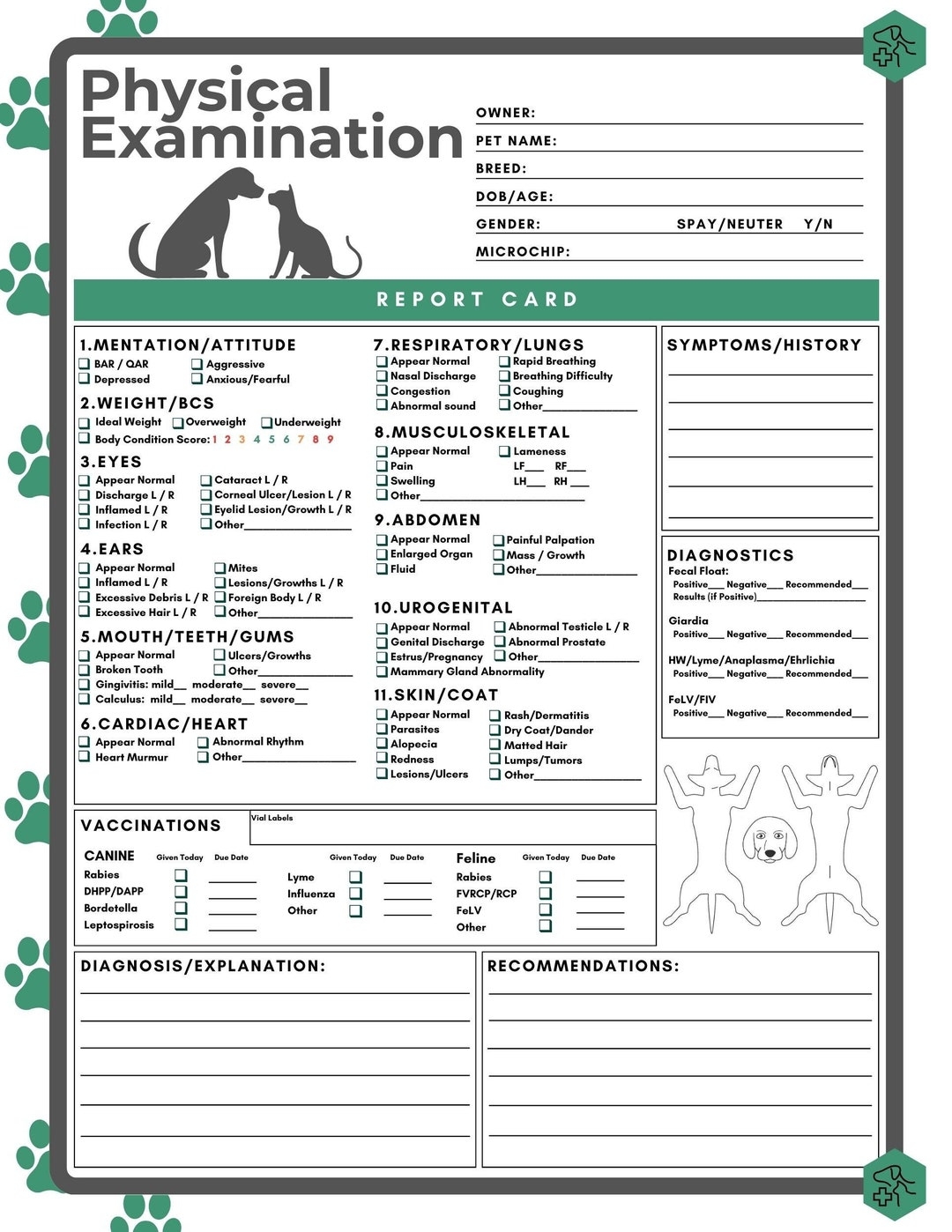 Physical Exam Form Veterinary Hospital Blank Fillable Exam Page Printable PDF Vet Med Clinic Examination Dog Cat Pet Report Card Etsy Australia Physical Exam Form Veterinary Hospital Blank Fillable Exam Page Printable PDF Vet Med Clinic Examination Dog Cat Pet Report Card Etsy Australia