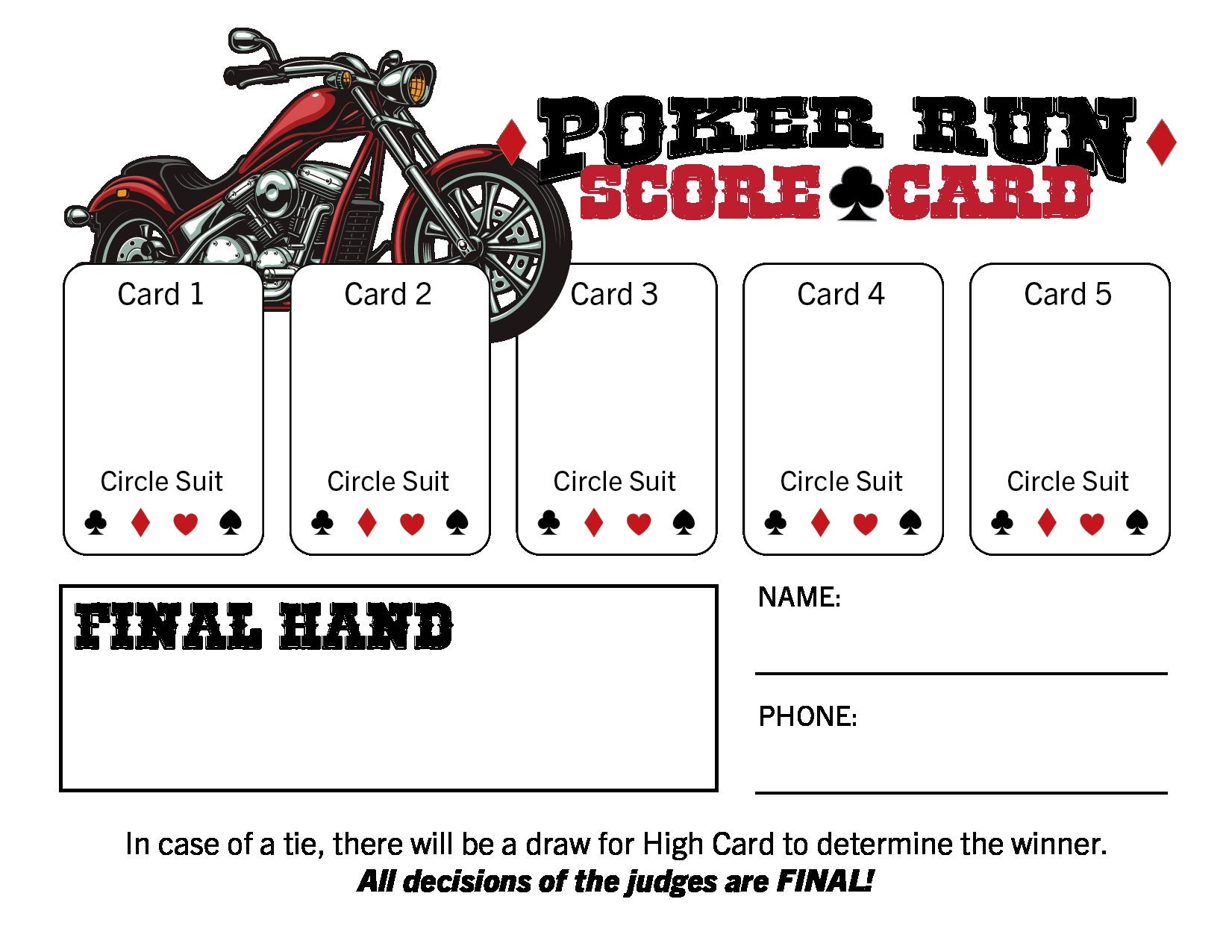 Poker Run Score Cards Etsy Canada Poker Run Score Cards Etsy Canada
