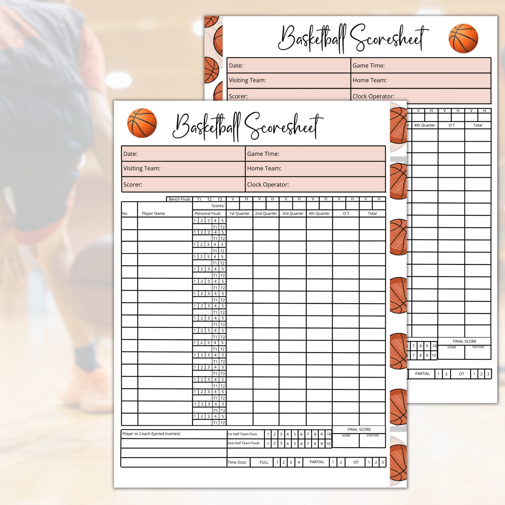 Printable Basketball Score Sheet Track Your Games With Ease Etsy Printable Basketball Score Sheet Track Your Games With Ease Etsy