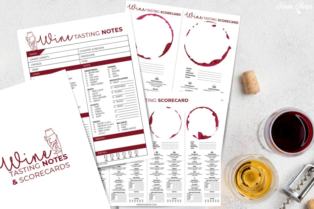 Printable Wine Tasting Party Notes And Scorecard Mama Cheaps 