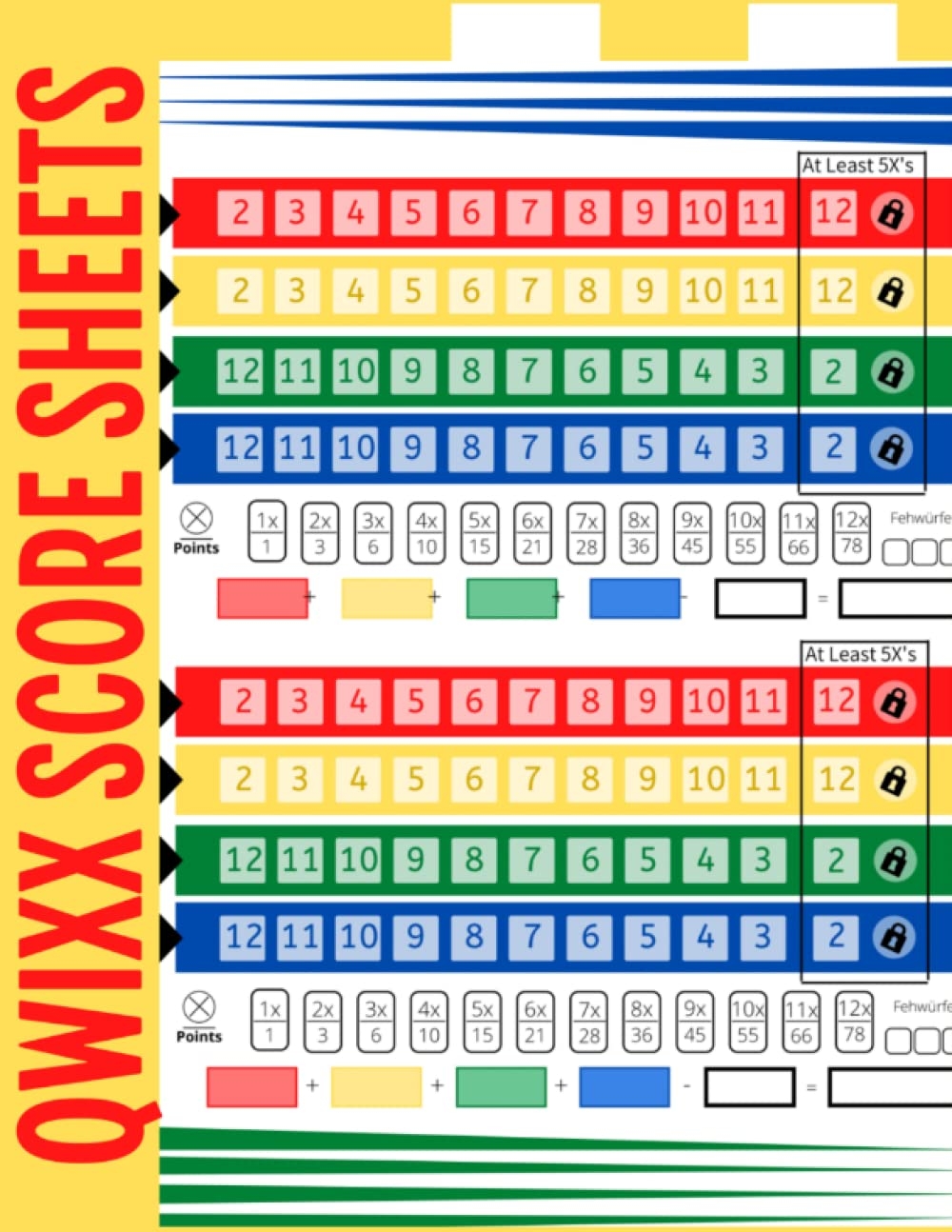 Printable Qwixx Score Sheets Pdf