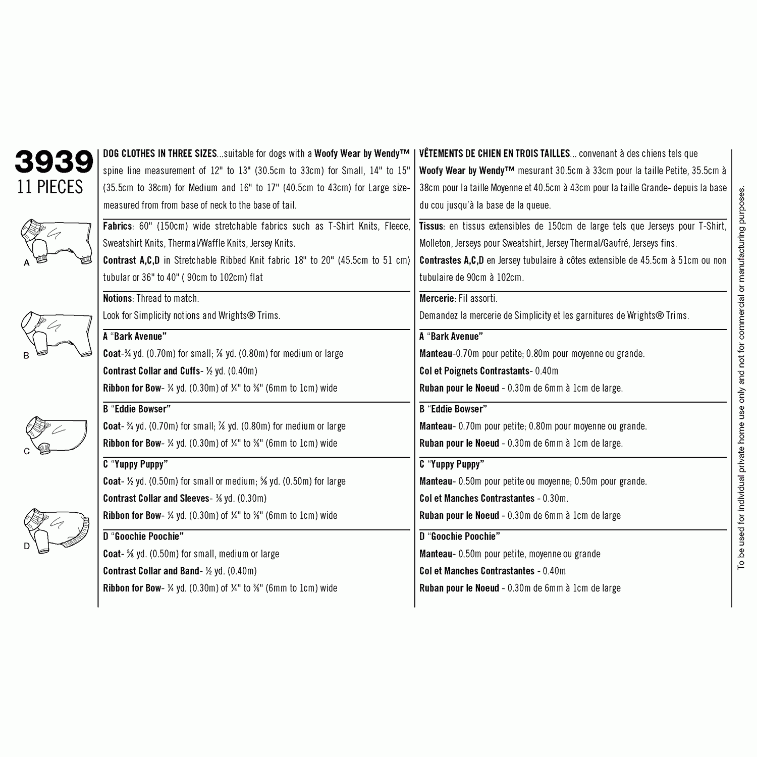 S3939 Dog Clothes In Three Sizes Sew Irish S3939 Dog Clothes In Three Sizes Sew Irish