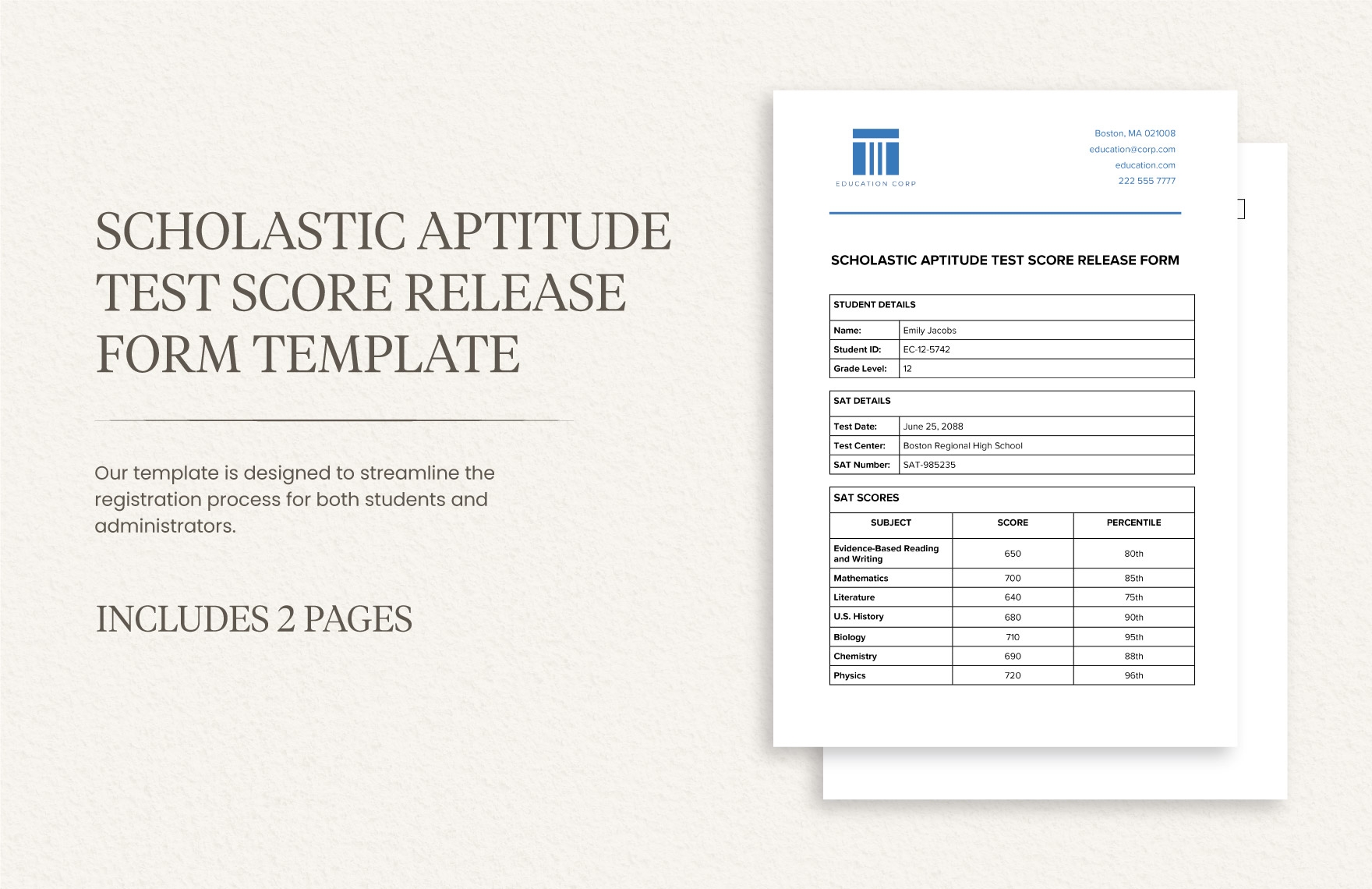 Scholastic Aptitude Test Score Release Form Template In Word PDF Google Docs Download Template Scholastic Aptitude Test Score Release Form Template In Word PDF Google Docs Download Template