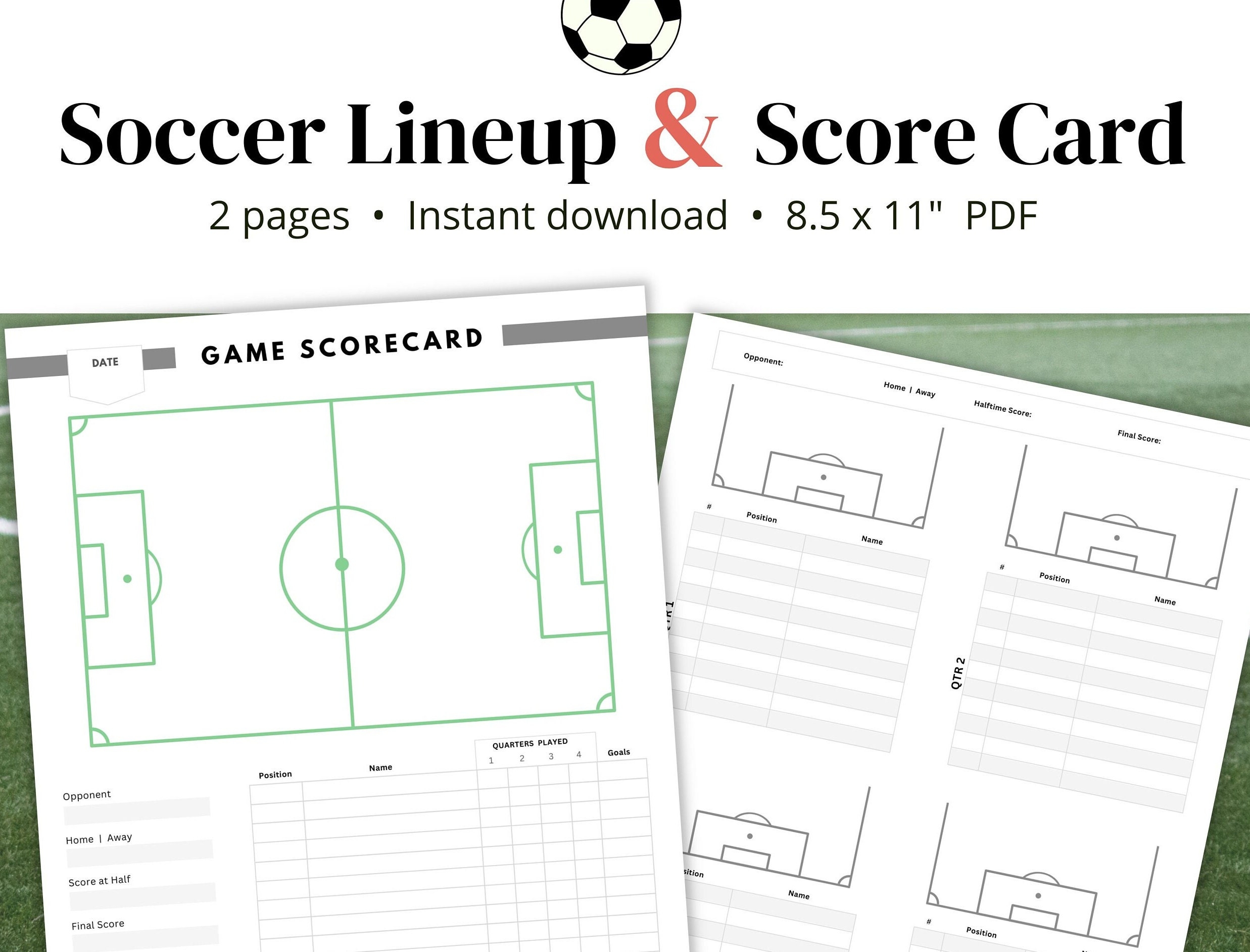 Soccer Lineup And Score Card And Printable Player Positions For Soccer Mom Team Line Up Instant Download Coach Rec Substitution Tracker Etsy