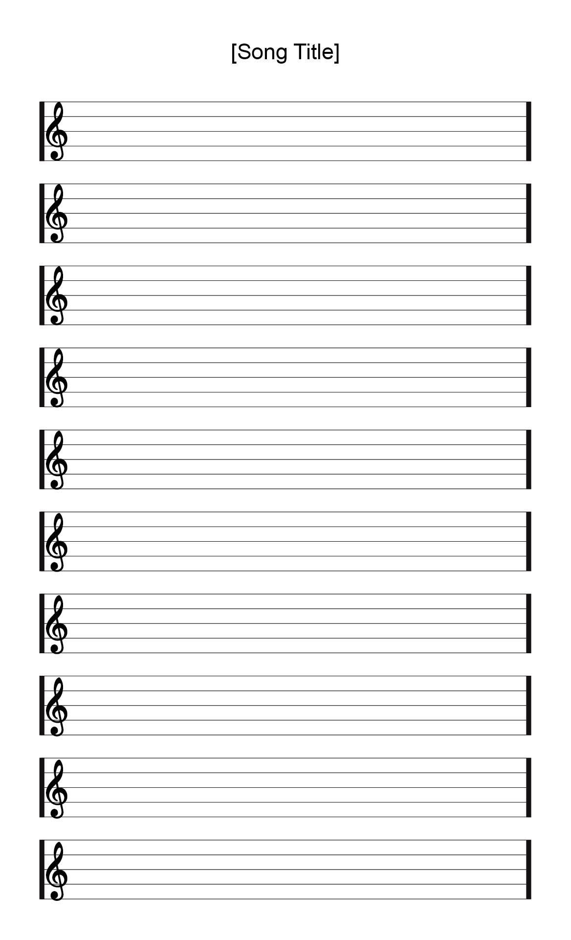 Staff Paper Blank Sheet Music 10 Free PDF Printables Printablee Worksheets Library
