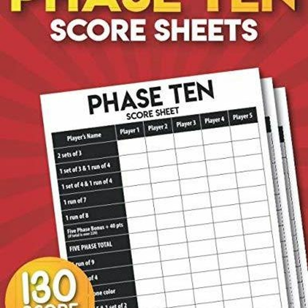 Phase 10 Score Sheet Free Printable