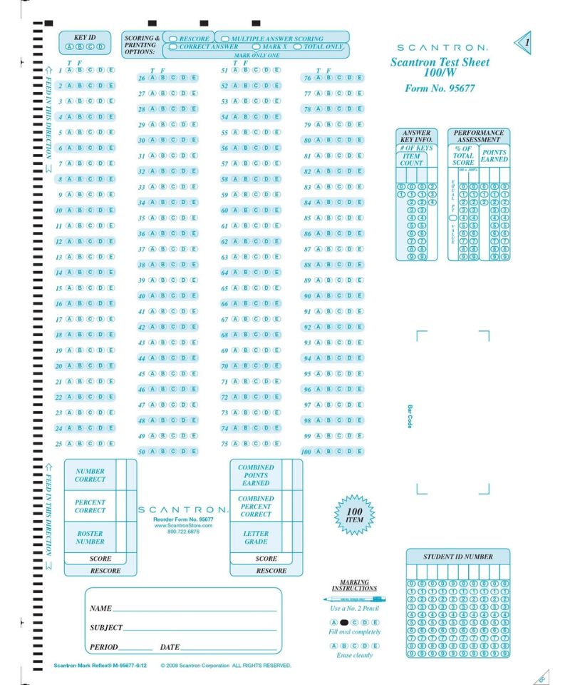 TEST SHEET 95677 100 W University Store TEST SHEET 95677 100 W University Store