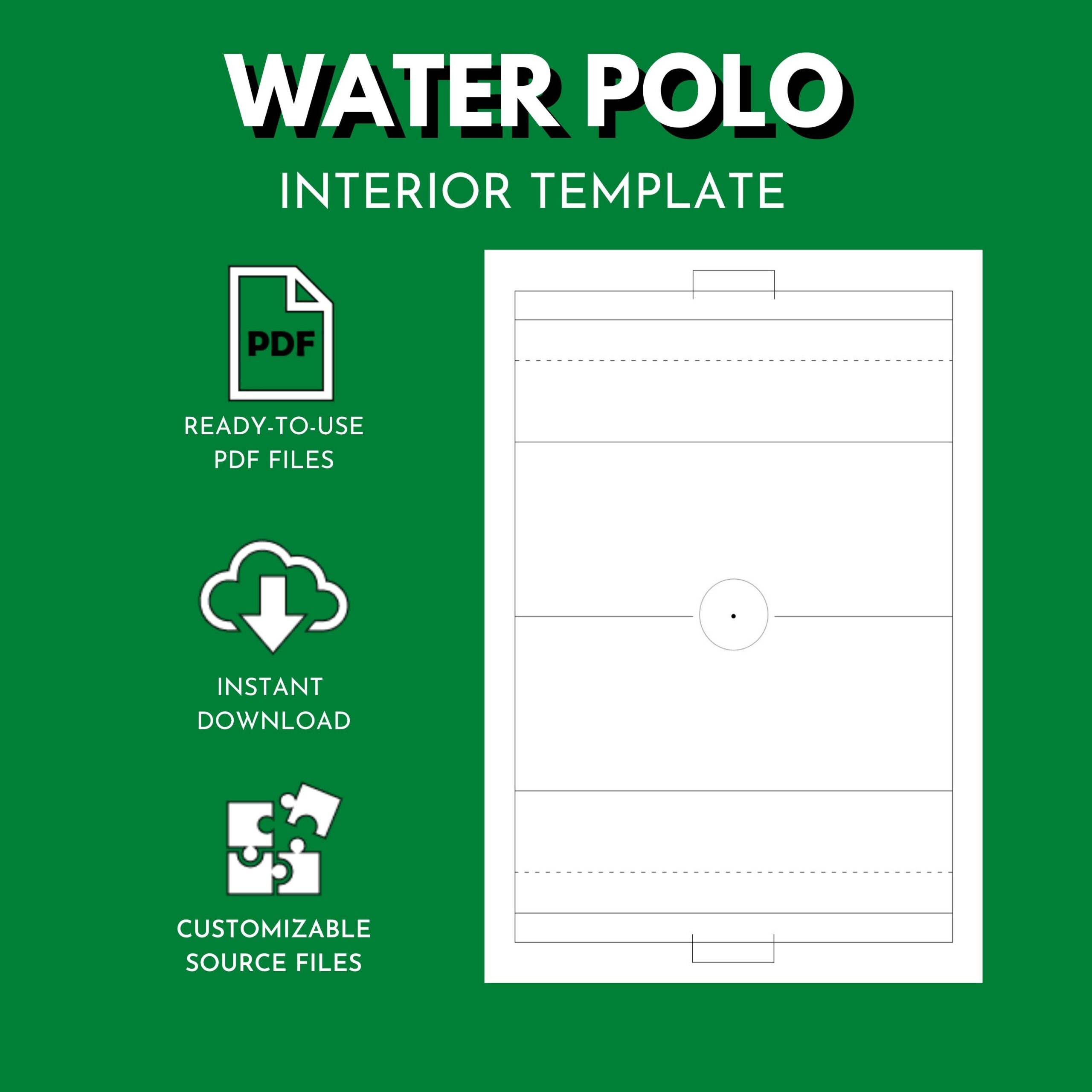 Water Polo Playbook Amazon KDP Interior Template For Low Content Book Payhip