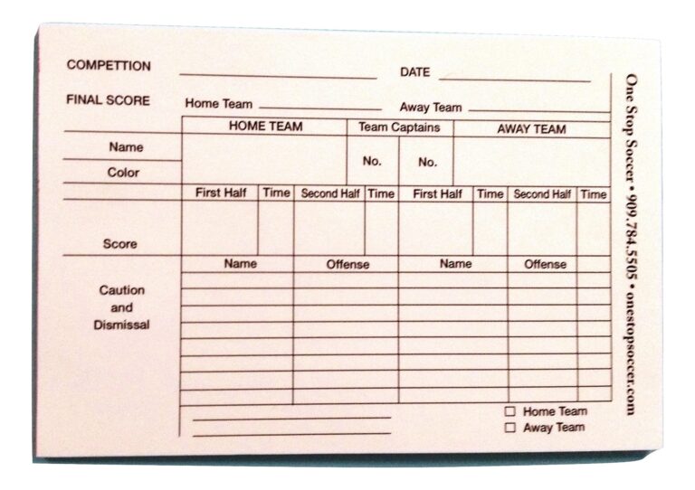 1 Stop Soccer Referee Score Pads 100 Sheets 