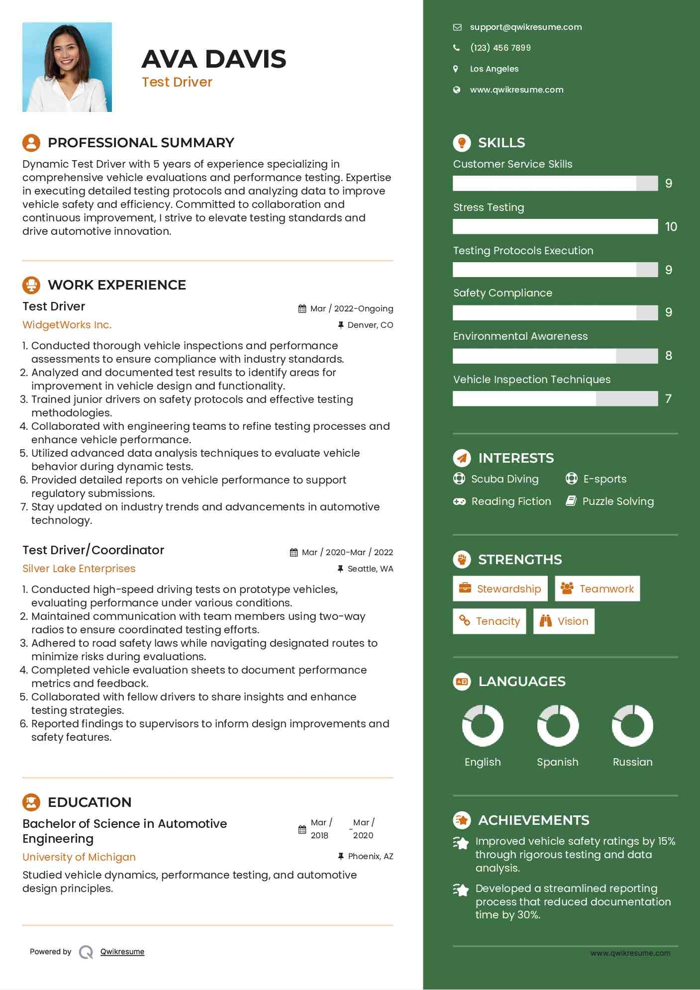 10 Test Driver Resume Samples U0026 Templates For 2025