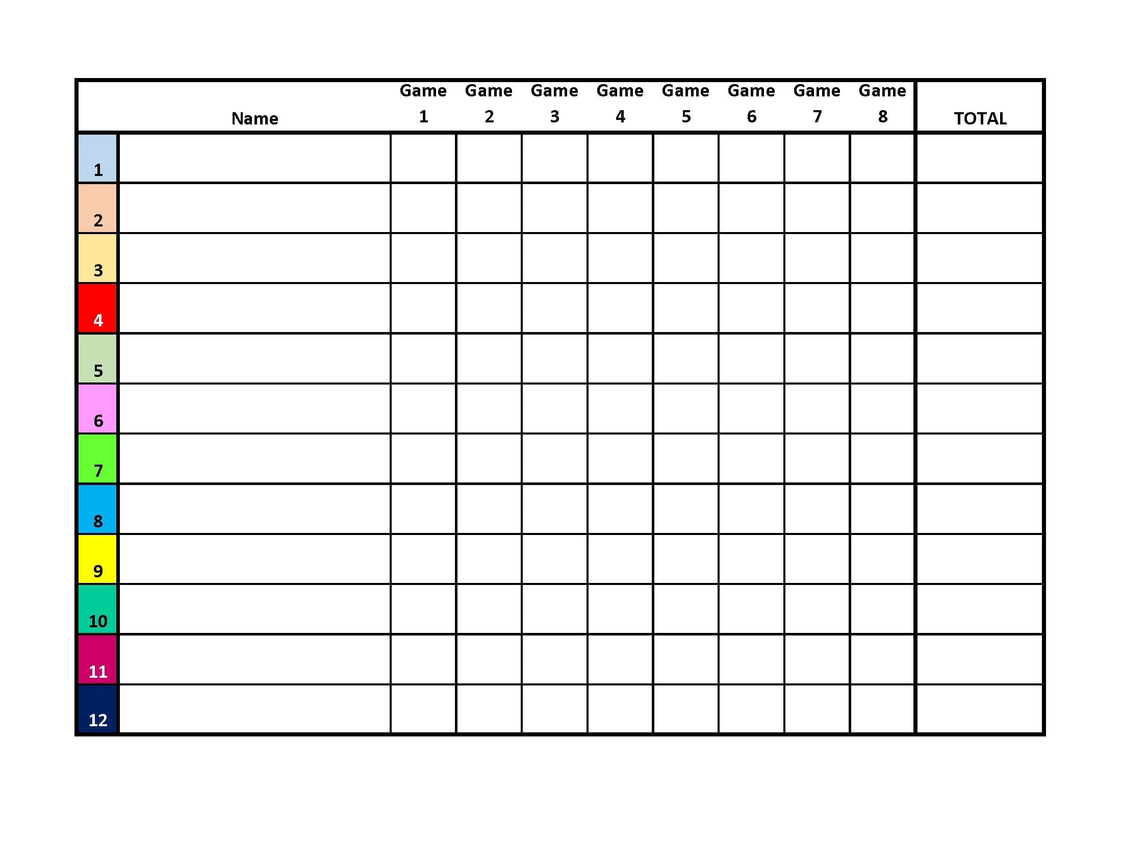 12 player Euchre Tournament Score Sheet And Rotations PDF 