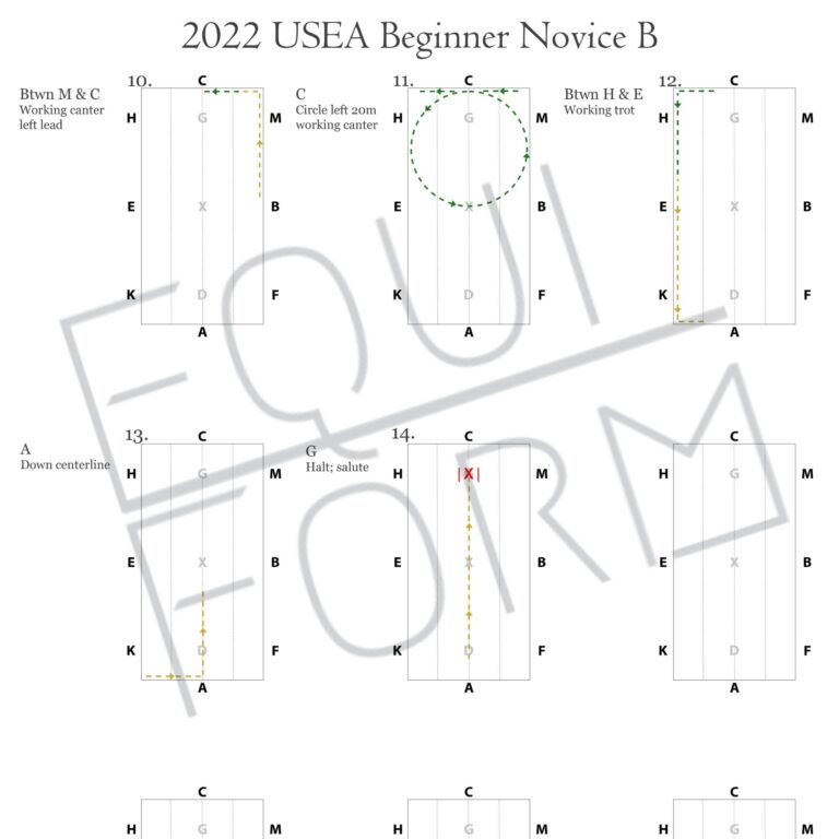 2022 USEA Beginner Novice Dressage Test Diagrams Etsy