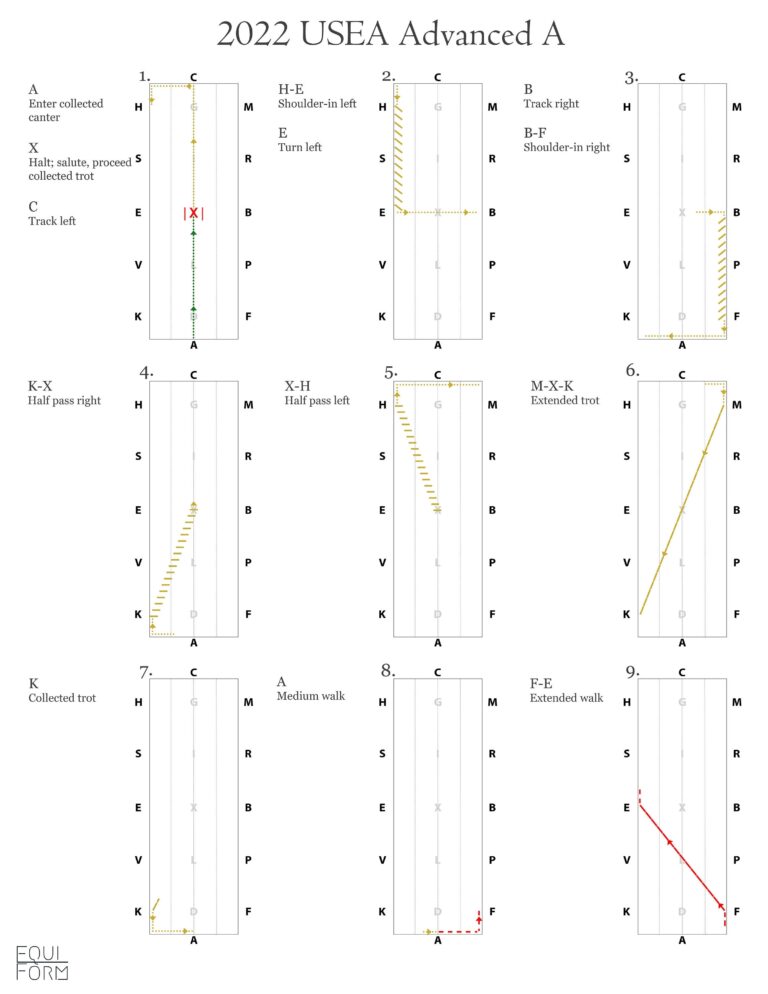 2022 USEA Dressage Test Diagrams ALL LEVELS Etsy