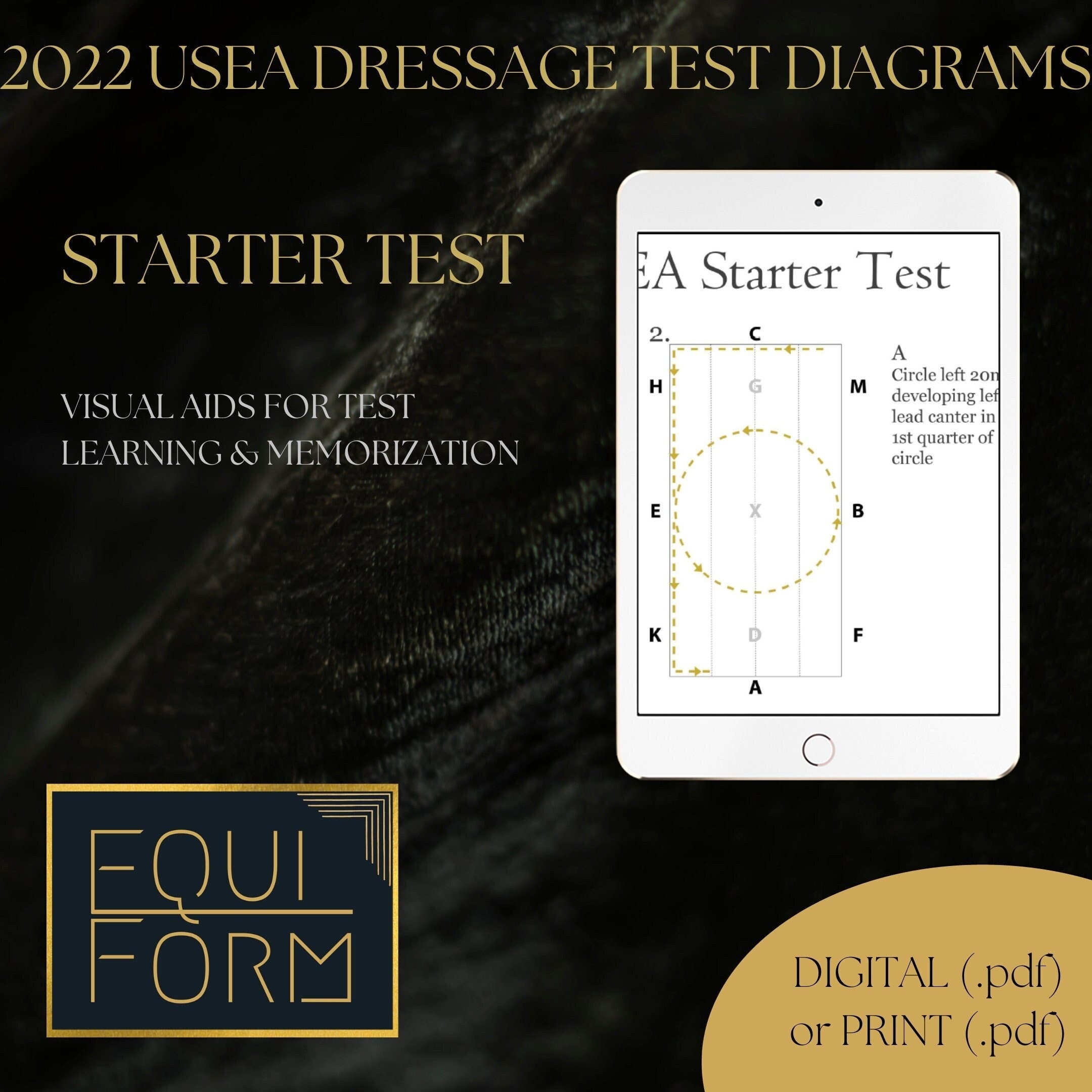 2022 USEA Starter Dressage Test Diagram Etsy