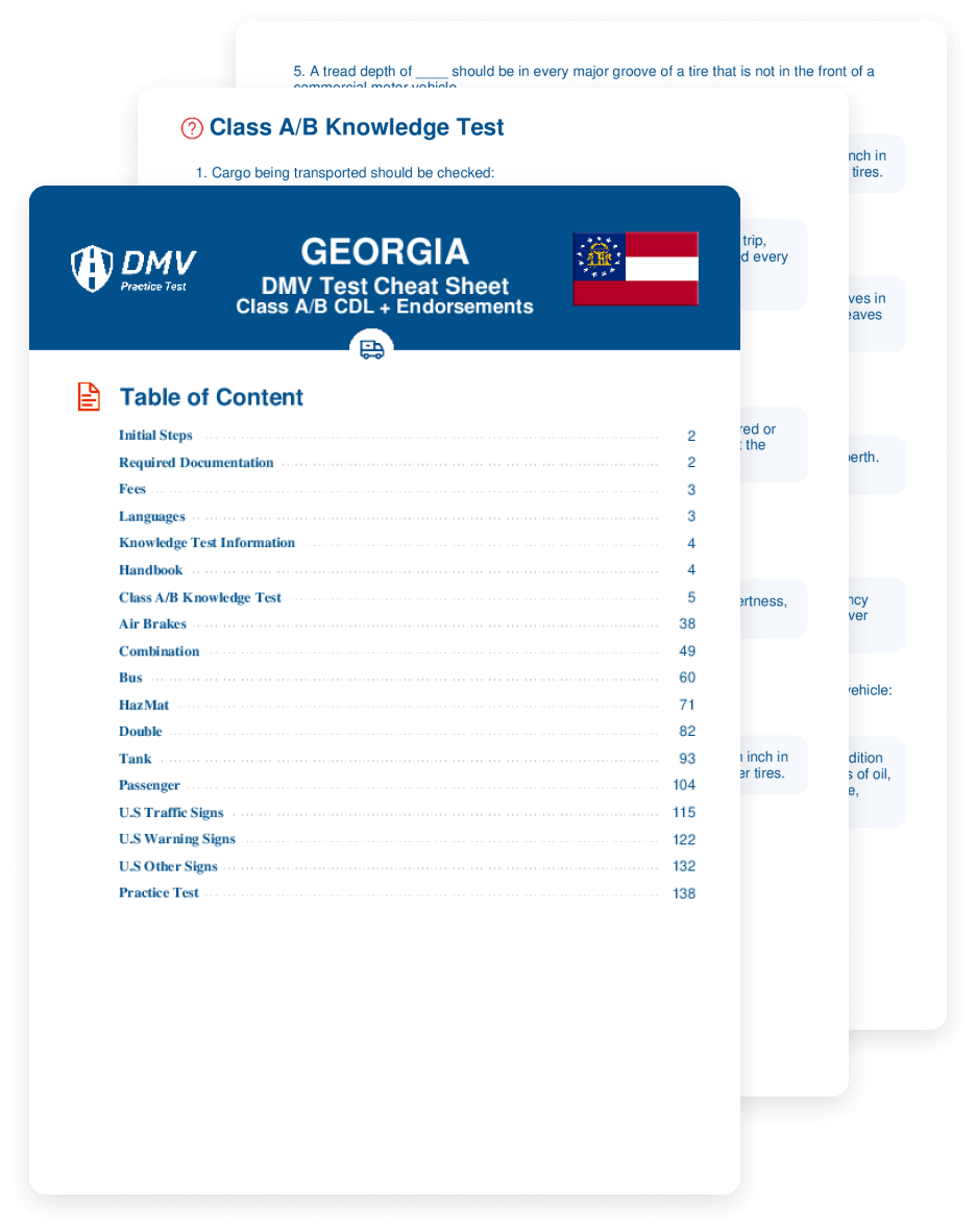 2025 Georgia DMV CDL Test Cheat Sheet 99 Pass Rate 