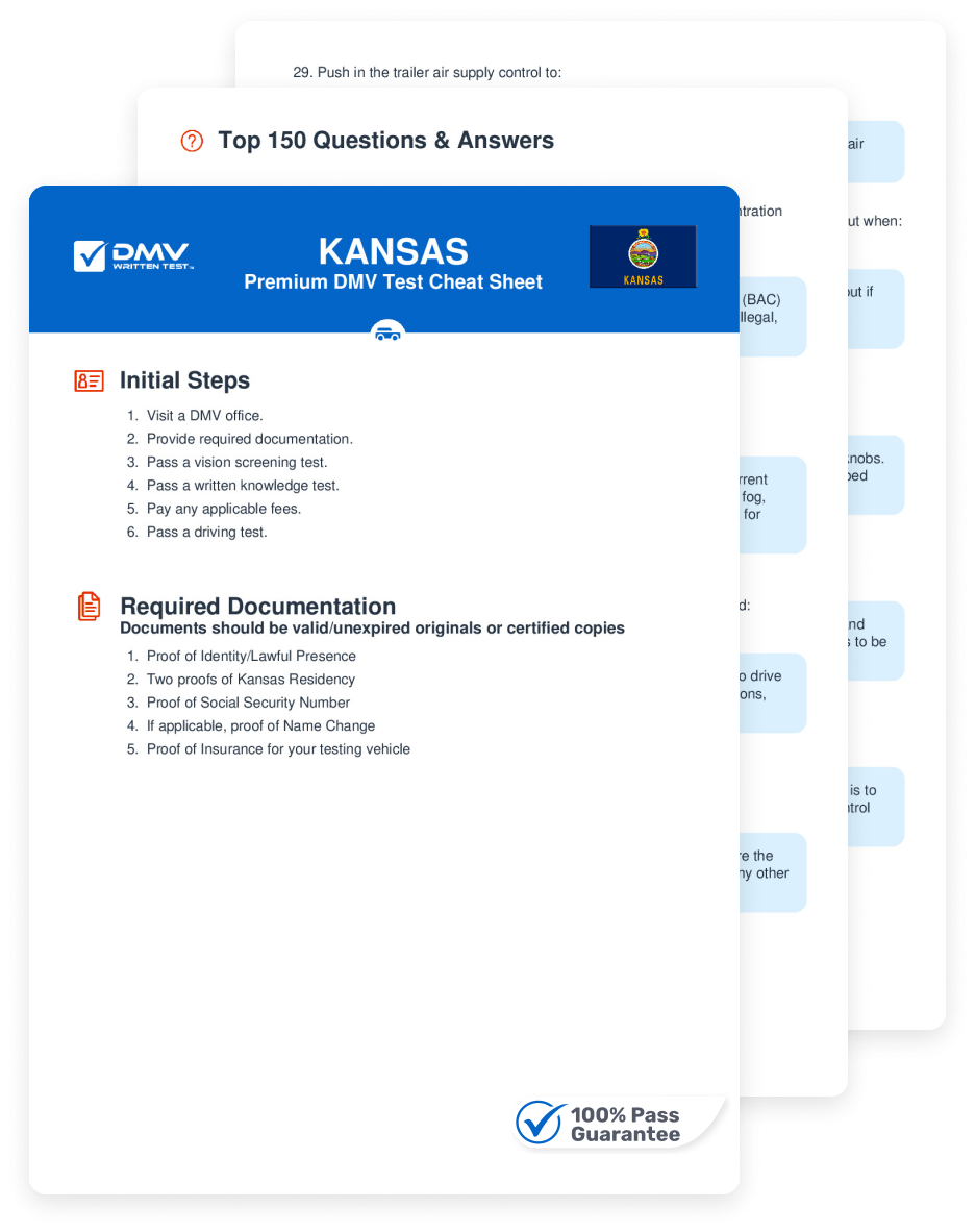 2025 Kansas DMV Permit Test Cheat Sheet 99 Pass Rate 