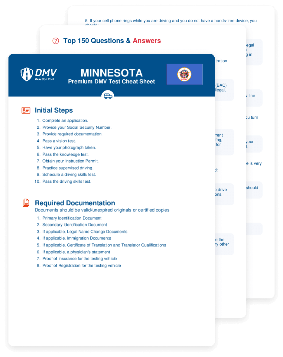 2025 Minnesota DMV Test Cheat Sheet 99 Pass Rate 