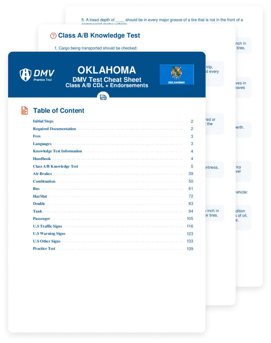 2025 Oklahoma DMV CDL Test Cheat Sheet 99 Pass Rate 2025 Oklahoma DMV CDL Test Cheat Sheet 99 Pass Rate