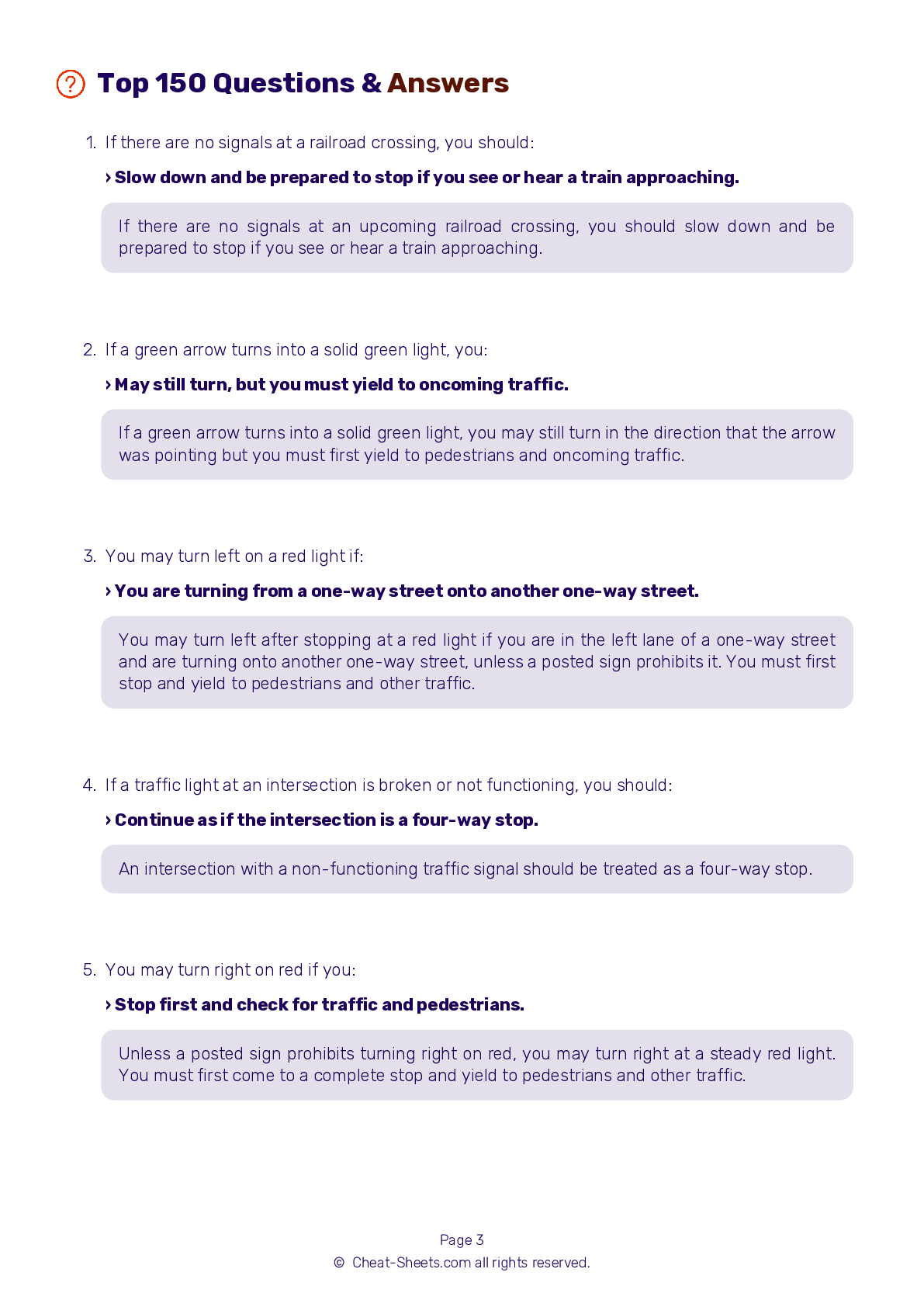 2025 Pennsylvania DMV Permit Test Cheat Sheet 99 Pass Rate 